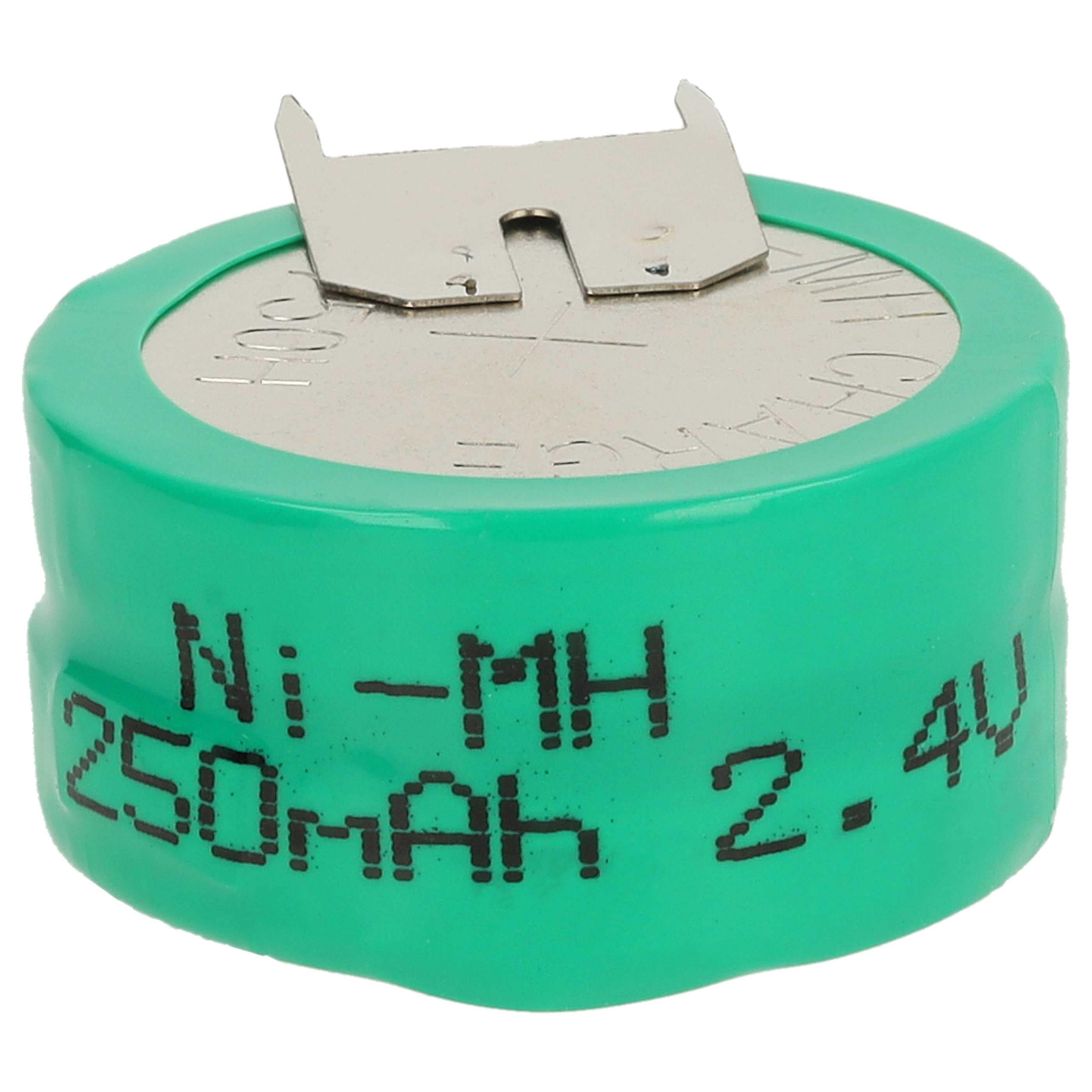 Button Cell Battery Type 2/V250H 3 Pins for Model Building Solar Lamps etc. - 250 mAh 2.4 V NiMH