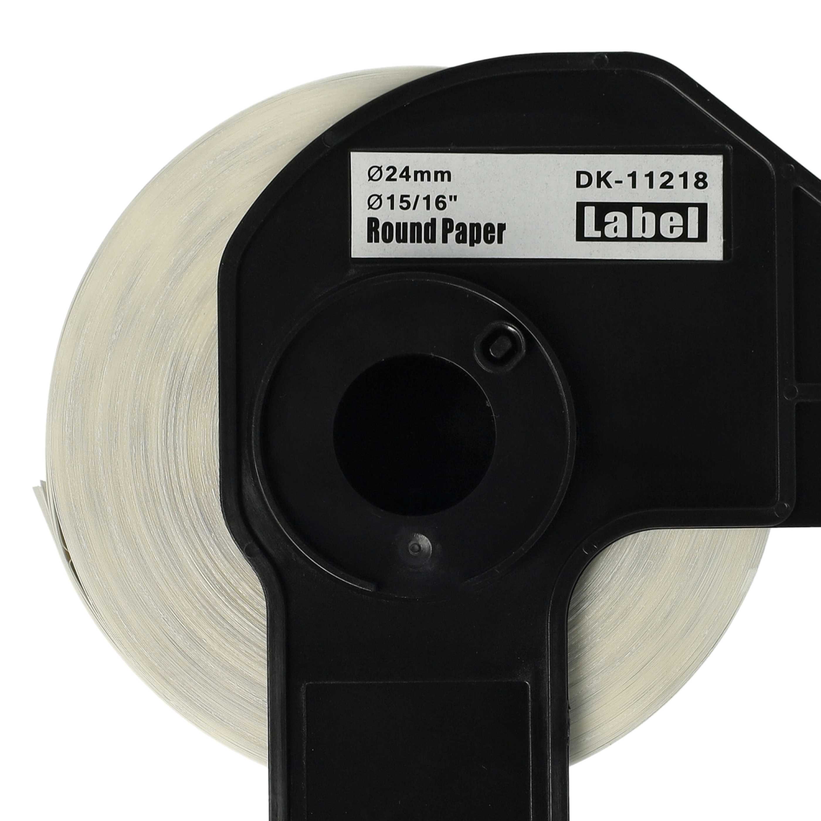 3x Etiketten als Ersatz für Brother DK-11218 Etikettendrucker - Premium 24mm + Halter