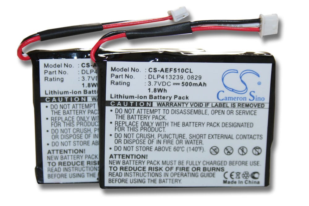 2x Batteries remplace AEG DLP413239, 0829 pour téléphone AEG - 500mAh 3,7V Li-ion