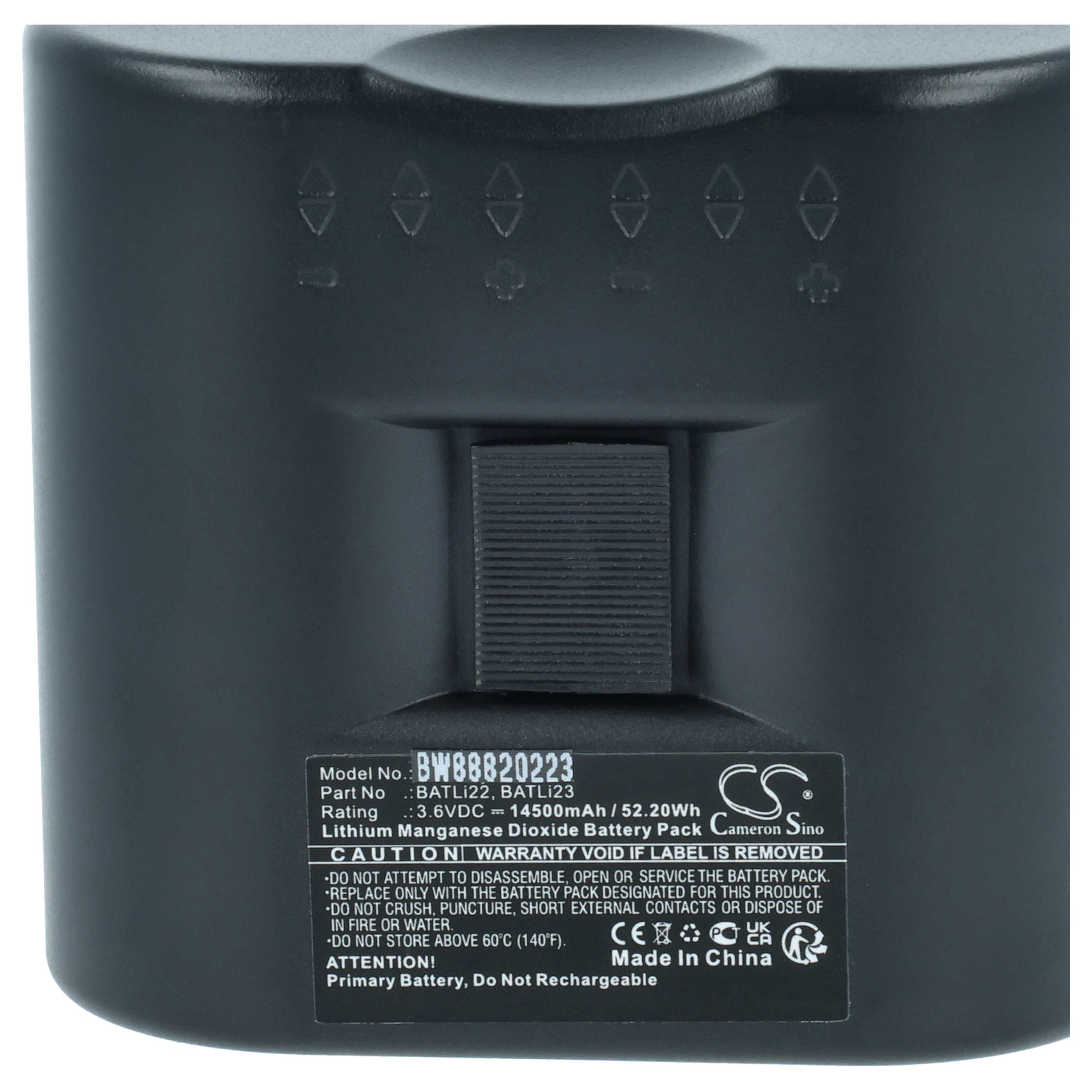 Batería reemplaza Daitem MPU01X, BATLI23, BATLI22 para instalación alarma (14500 mAh, 3,6 V, Li-MnO2)