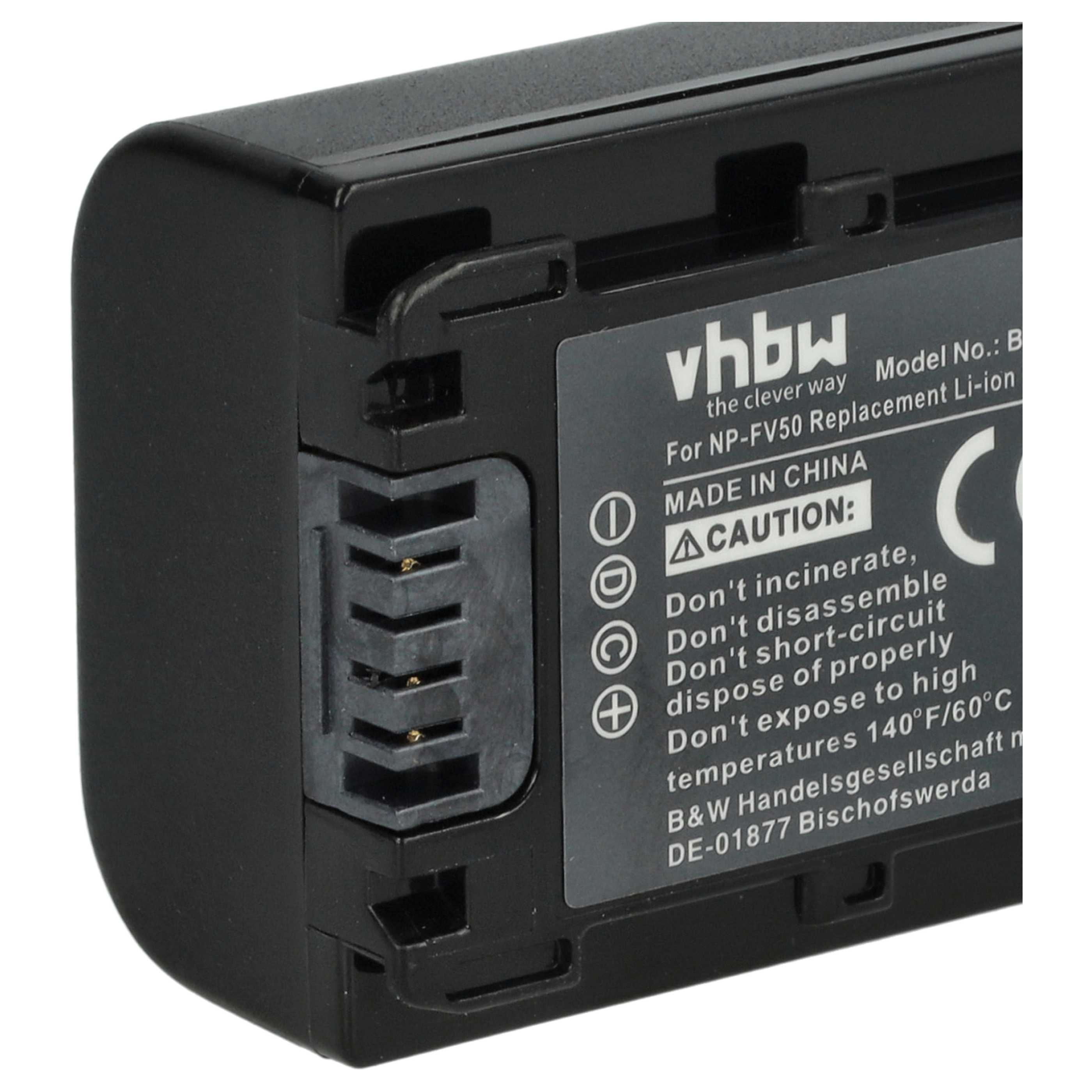 Videocamera 2x Battery replaces Sony NP-FV40, NP-FV50, NP-FV30 - 600 mAh 7.2 V Li-Ion