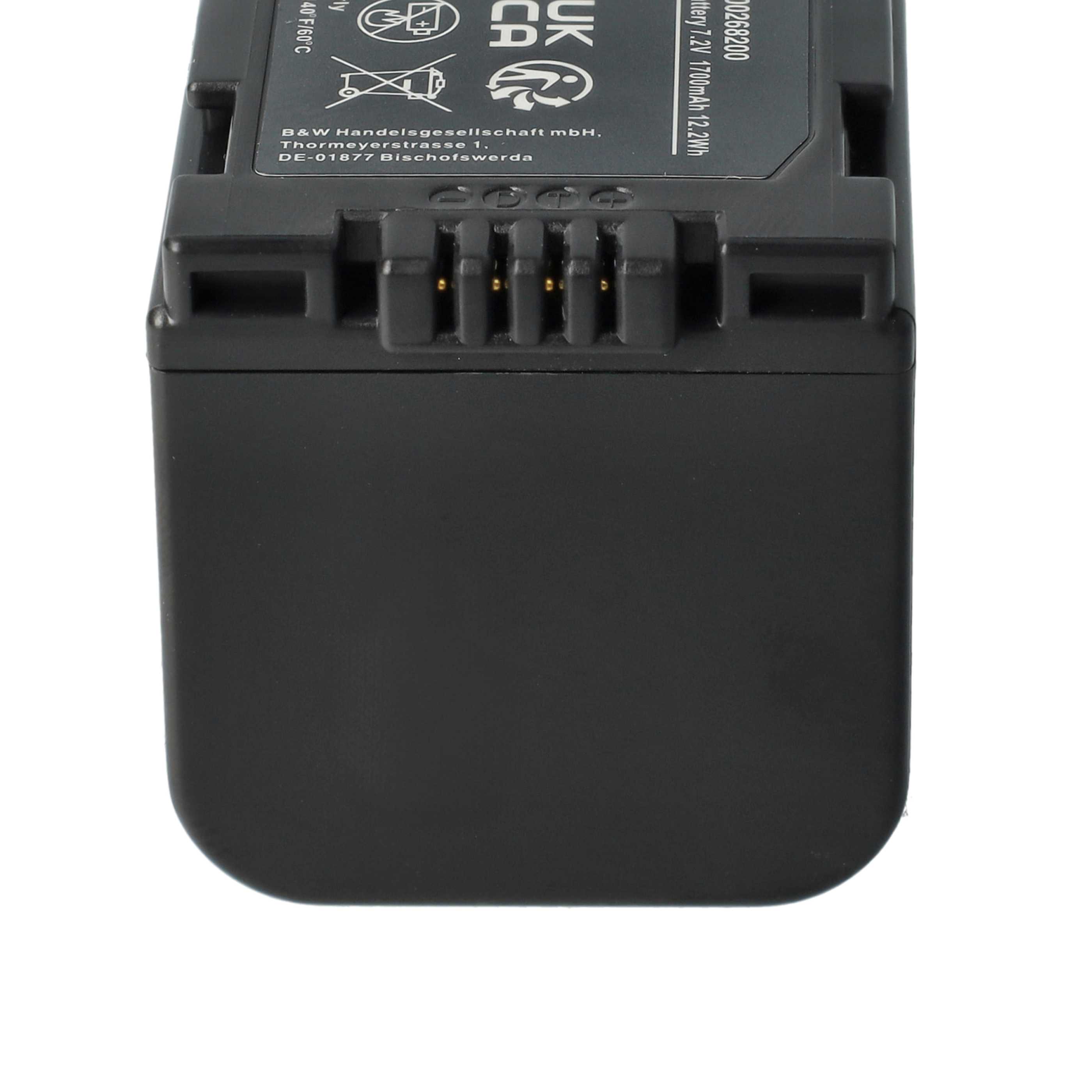 Videocamera 3x Battery replaces Hitachi DZ-BP16, DZ-BP28 - 1700 mAh 7.2 V Li-Ion