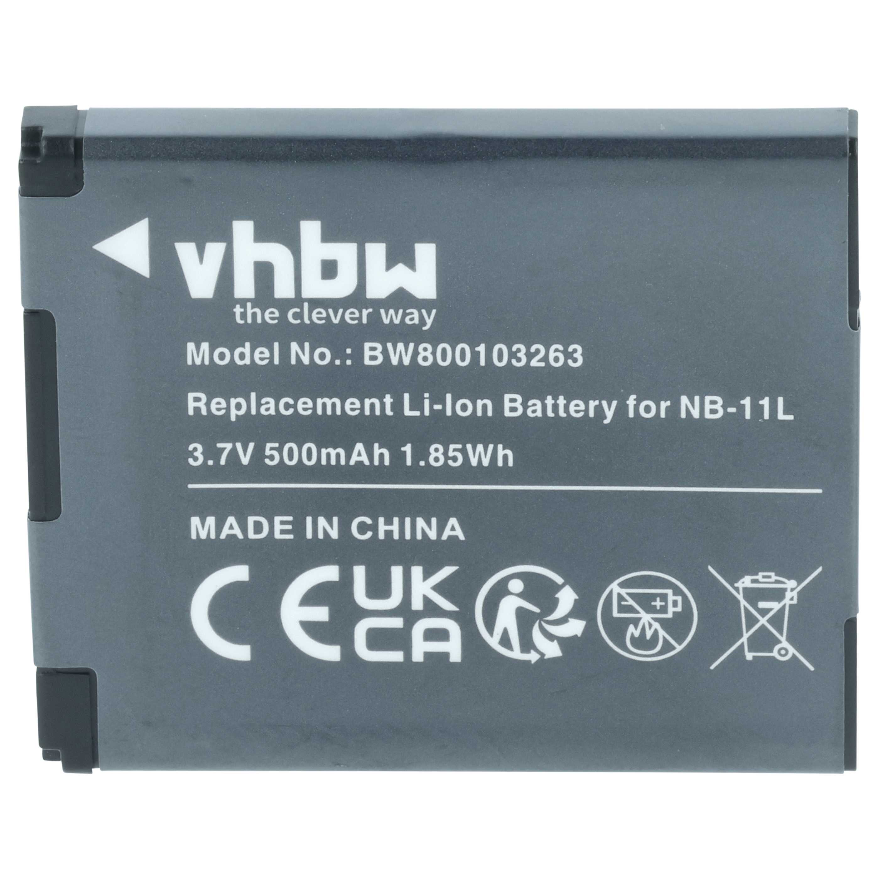 Batteria sostituisce Canon NB-11LH, NB-11L per fotocamera - 500mAh 3,7V Li-Ion