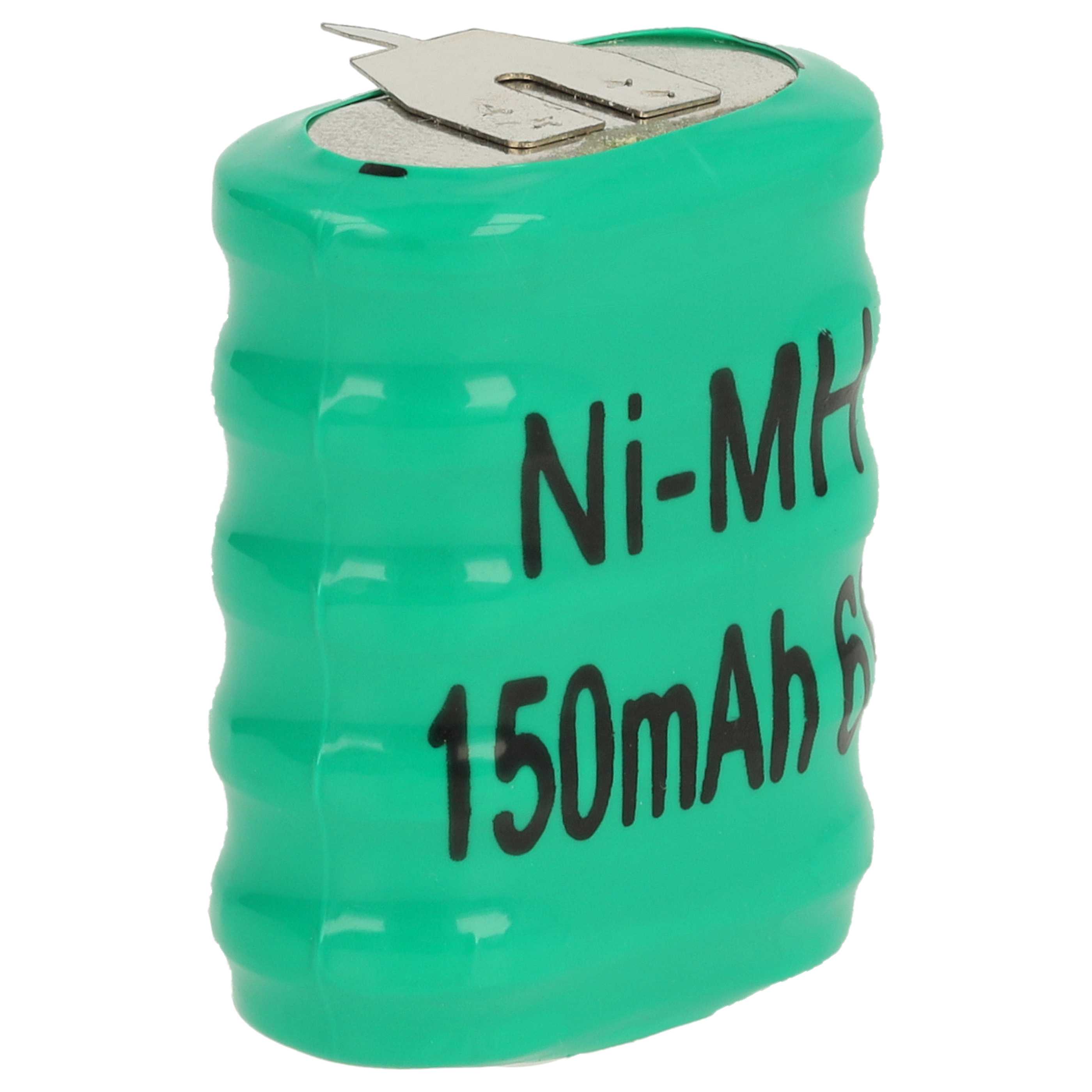 Button Cell Battery Type 5/V150H 3 Pins for Model Building Solar Lamps etc. - 150 mAh 6 V NiMH