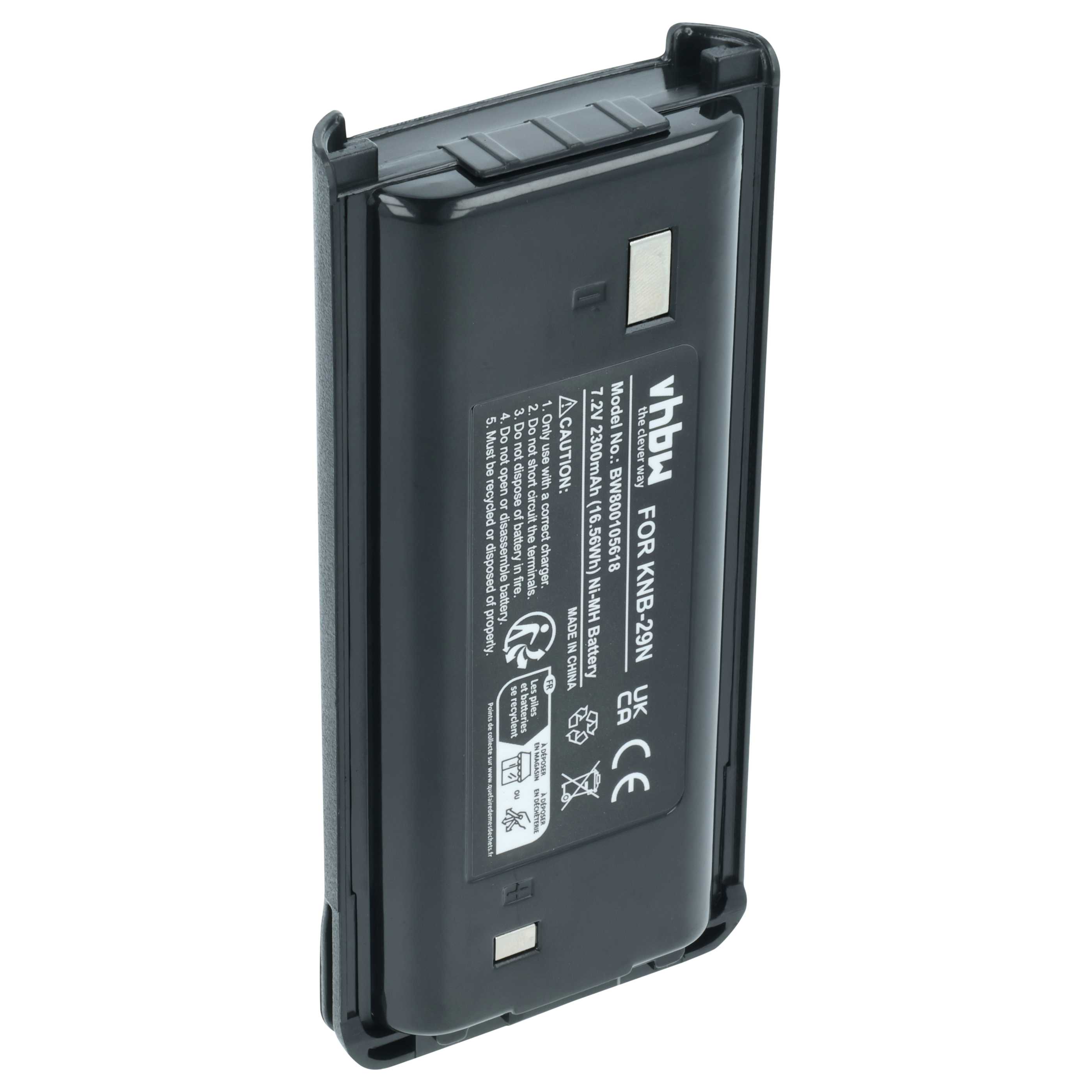 5x Batteria sostituisce Kenwood BPKNB45LI, BPKNB29MHXT-1, BPKNB29MH per dispositivo radio - 2300mAh 7,2V NiMH