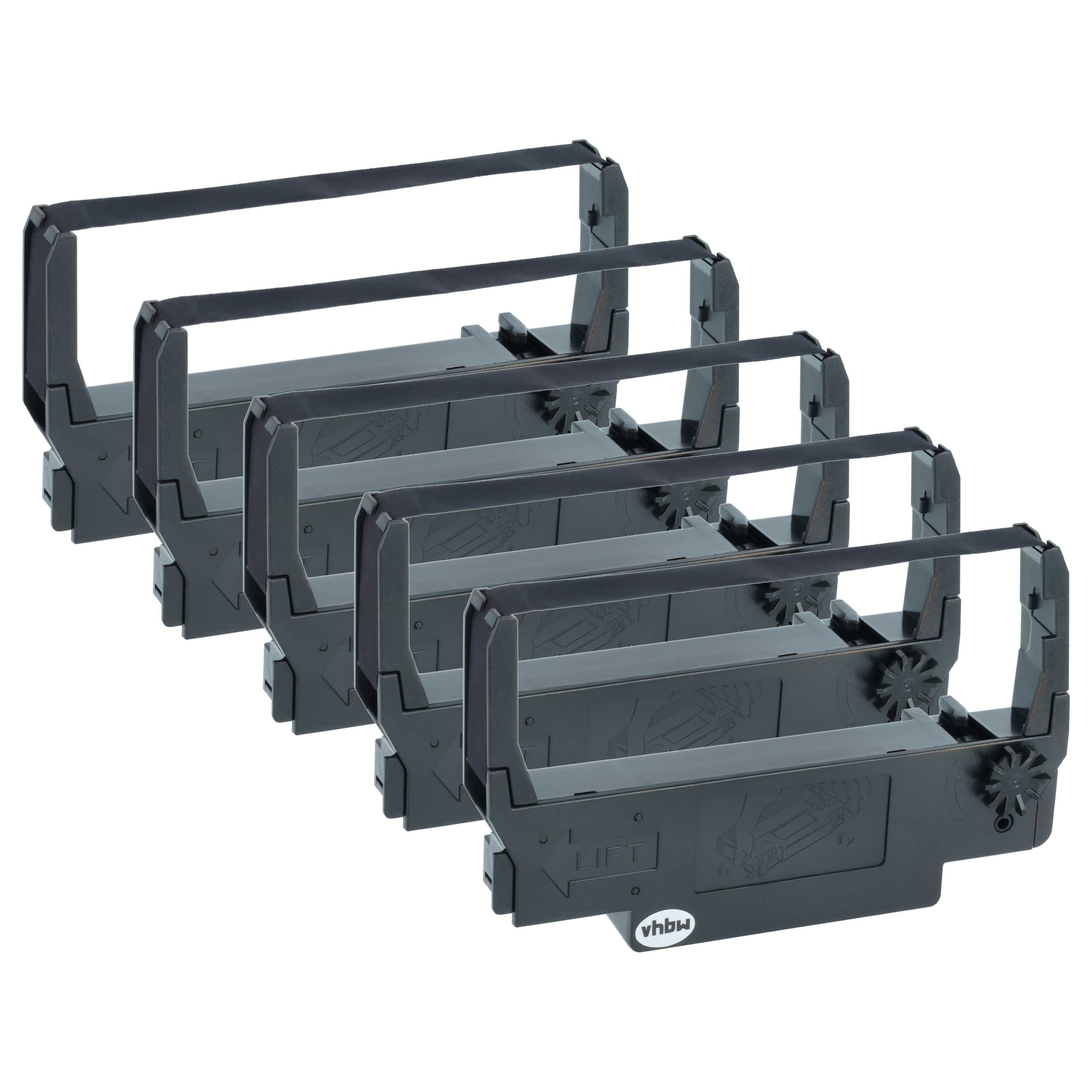 5x Ink Ribbon replaces Epson C43S015451, 655N for Hyundai Dot Matrix, Receipt Printer etc. - Black
