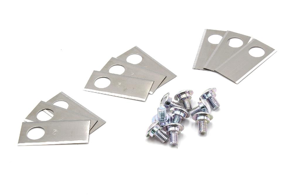 9x Exchange Blade replaces Worx WA0176 for Cordless Lawnmower etc. - stainless steel, silver