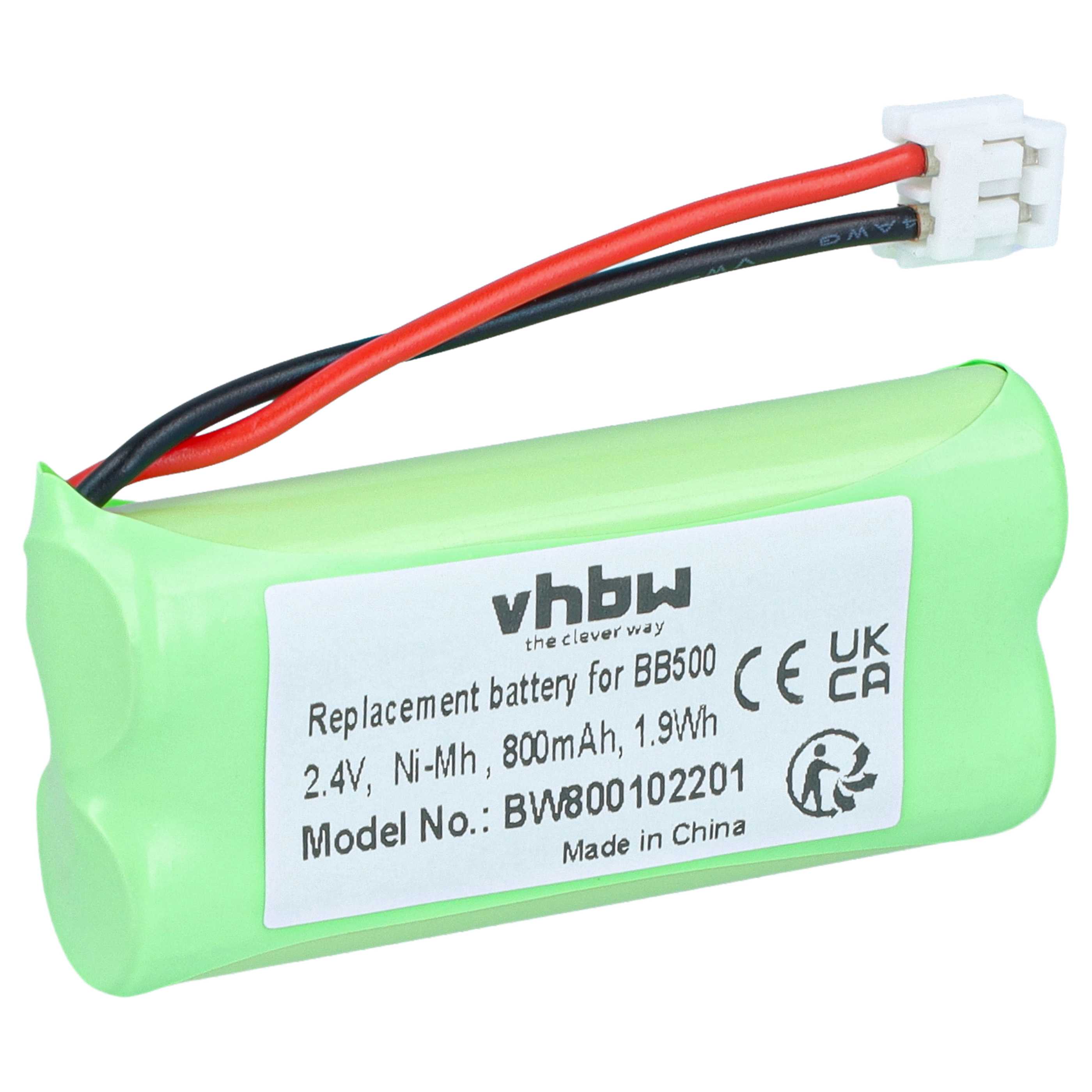 Batterie remplace 60AAAH2BMJ, BC102906, 87C, BT-34H, T377 pour téléphone Binatone - 800mAh 2,4V NiMH