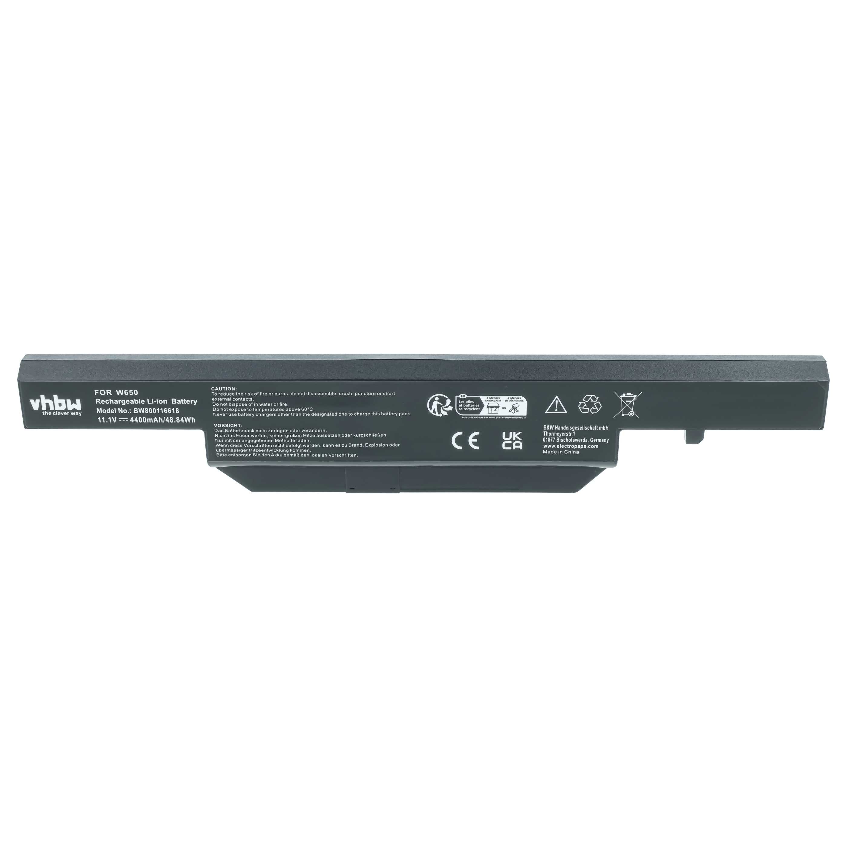 Akumulator do laptopa zamiennik Clevo 6-87-W650S-4D4A1, 6-87-W650S-4D4A - 4400 mAh 11,1 V Li-Ion, czarny