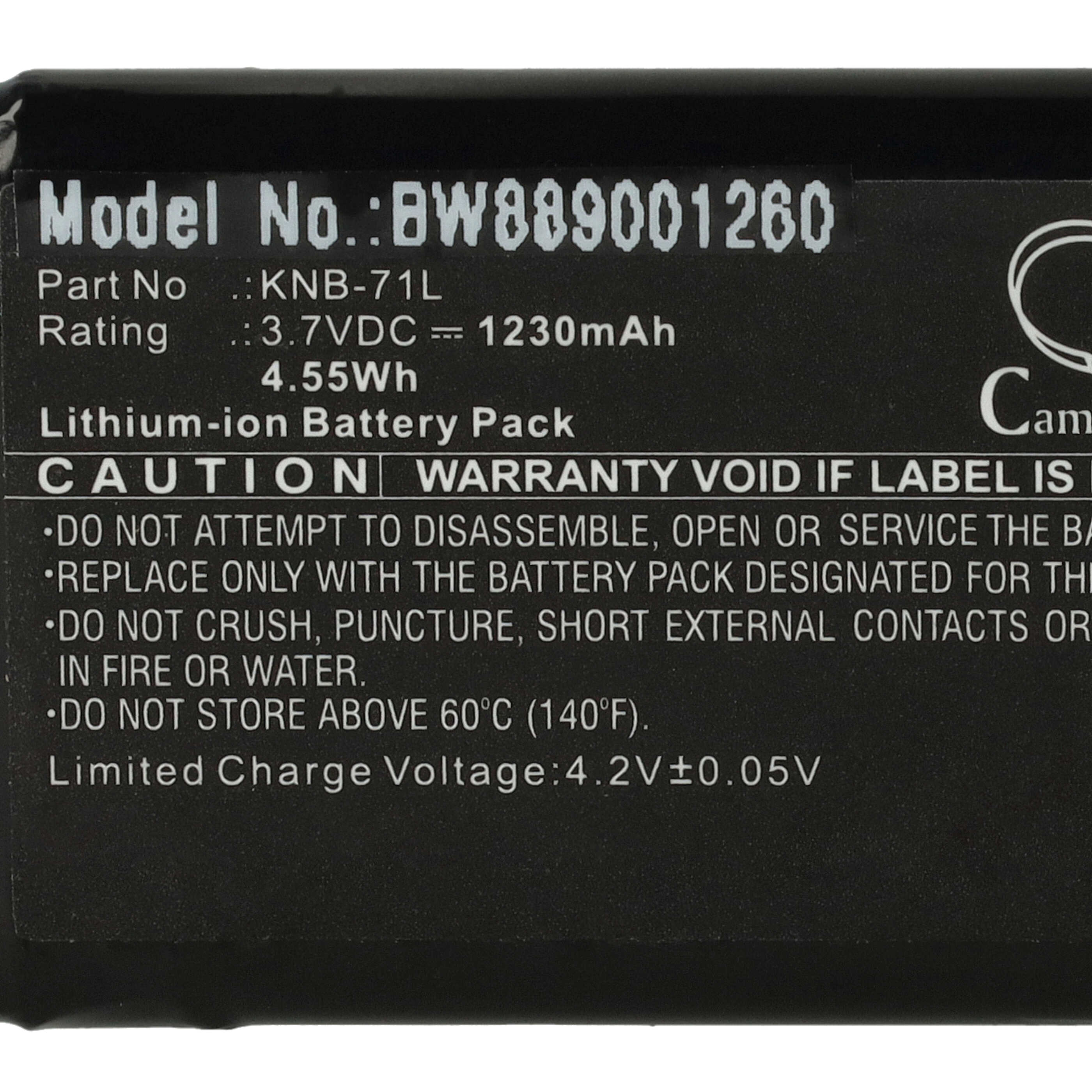 Radio Battery Replacement for Kenwood KNB-61L, KNB-71L - 1230 mAh 3.7 V Li-Ion