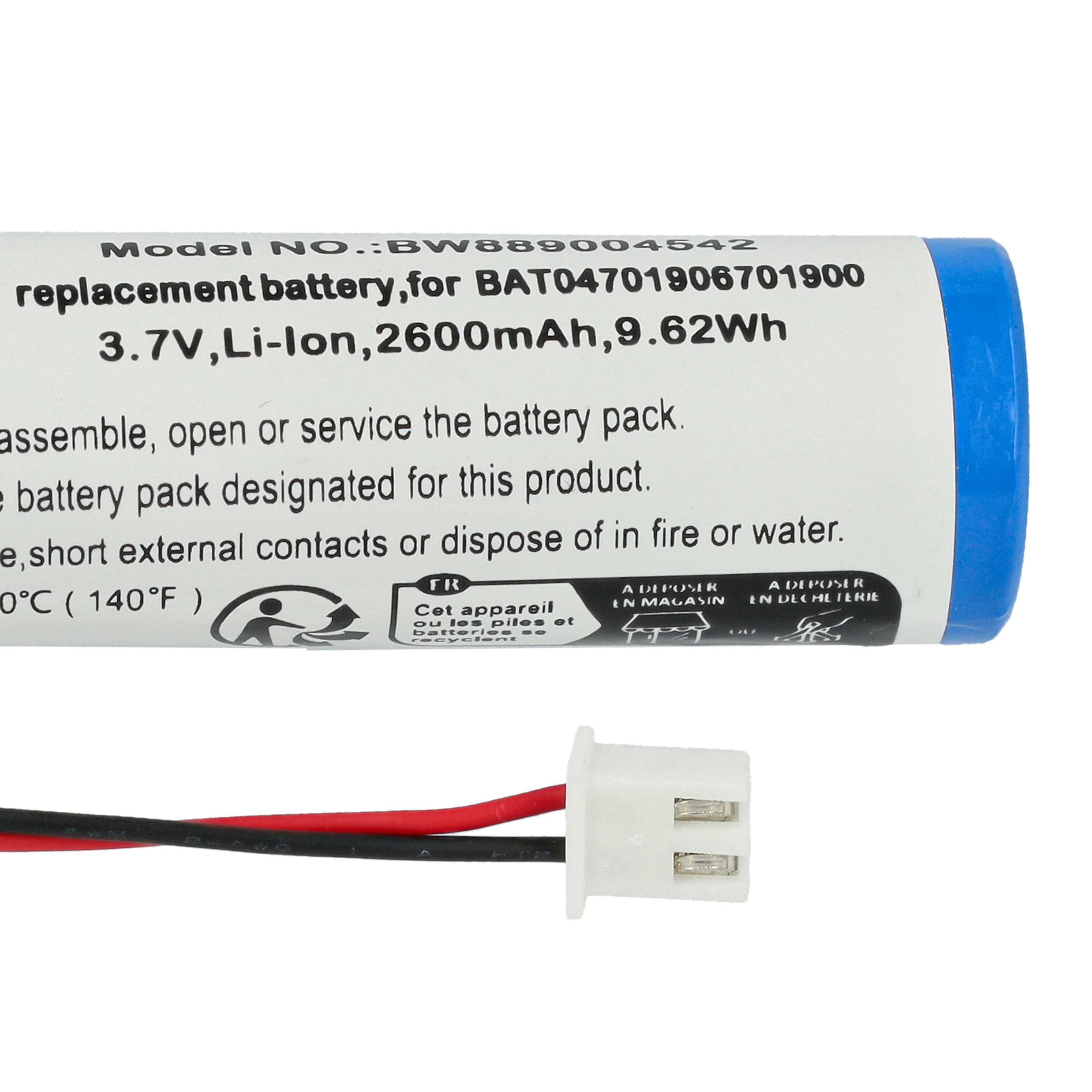 Batterie (2 pcs.) remplace Zafferano 8052536910881, BAT04701906701900 Zafferano - 2600mAh 3,7V Li-ion