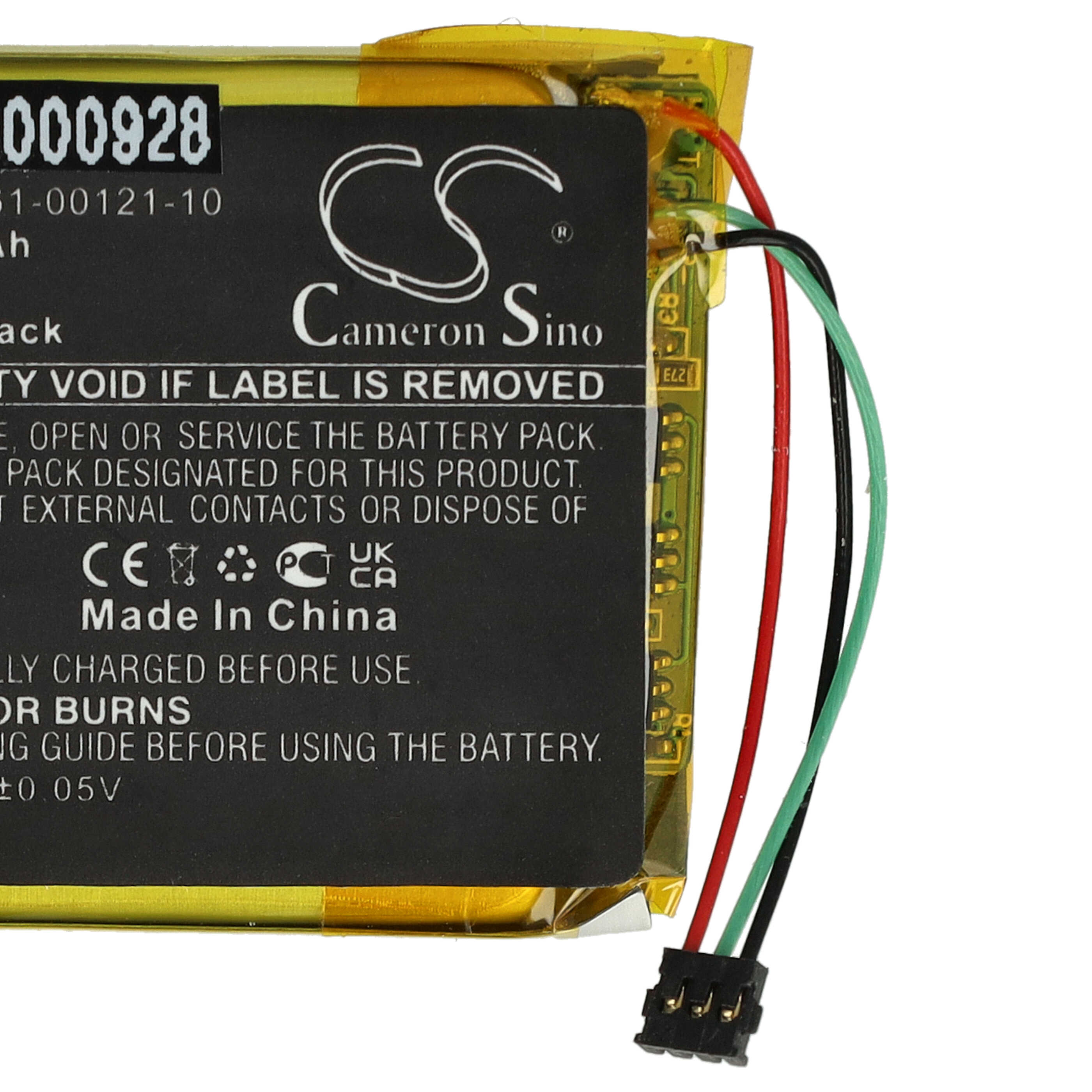 Batería reemplaza Garmin 361-00121-00, 361-00121-10 para localizador GPS - 900 mAh 3,8 V Li-Polímero