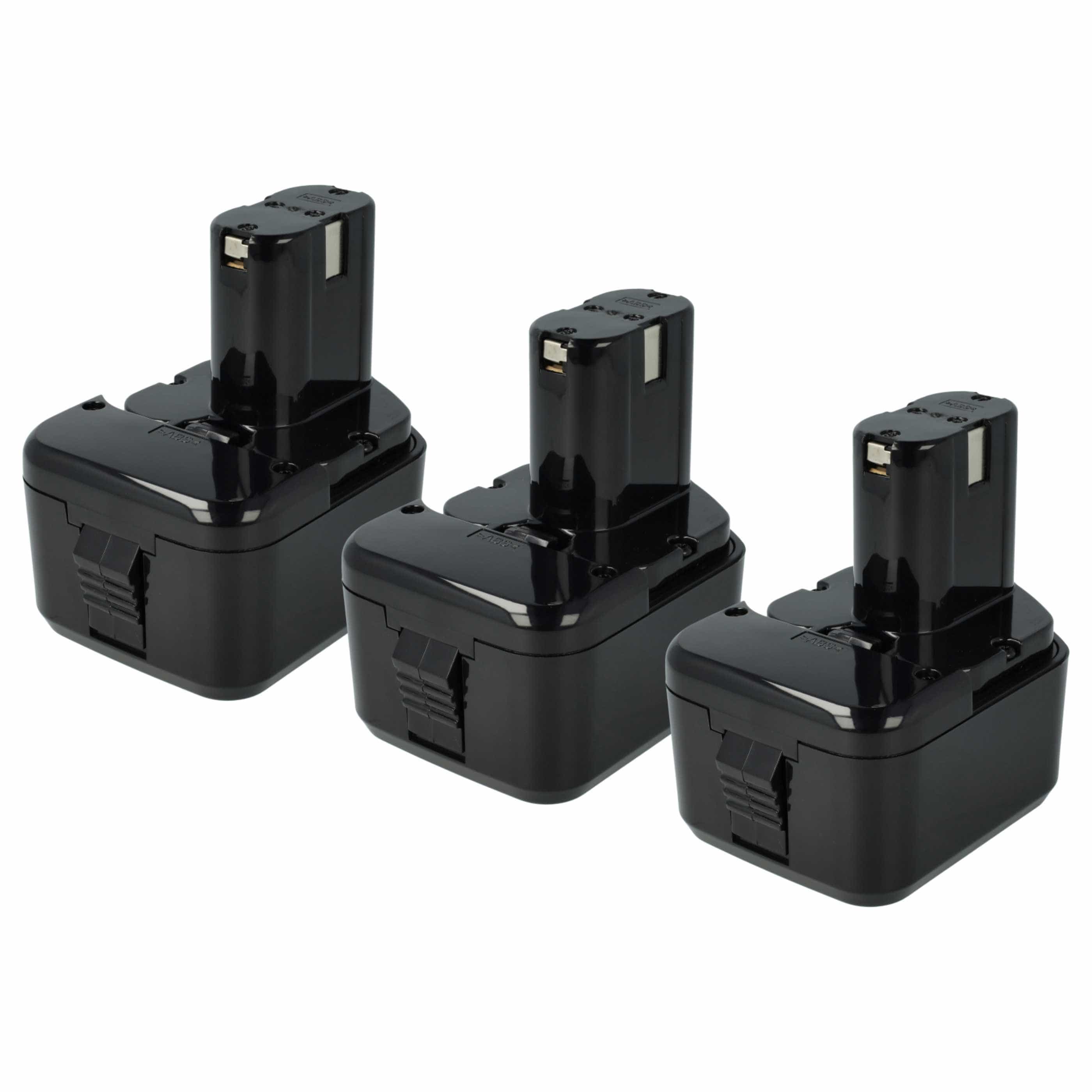 3x Battery replaces Hitachi 320608, 320606, 320388, 320387, 320386 Electric Power Tool - 3300 mAh, 12 V, NiMH
