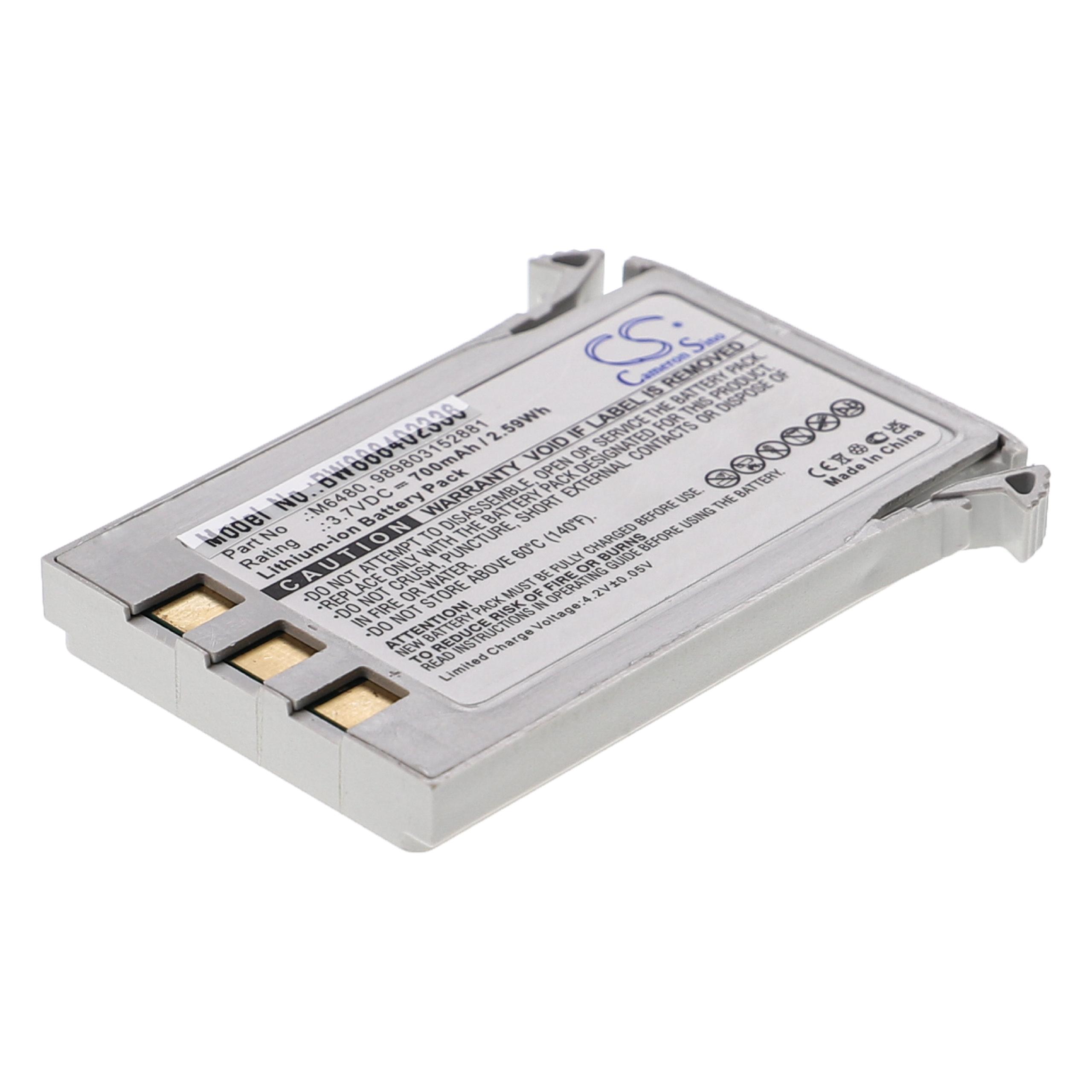Batterie remplace Philips 989803152881, M6480 pour appareil médical - 700mAh 3,7V Li-ion
