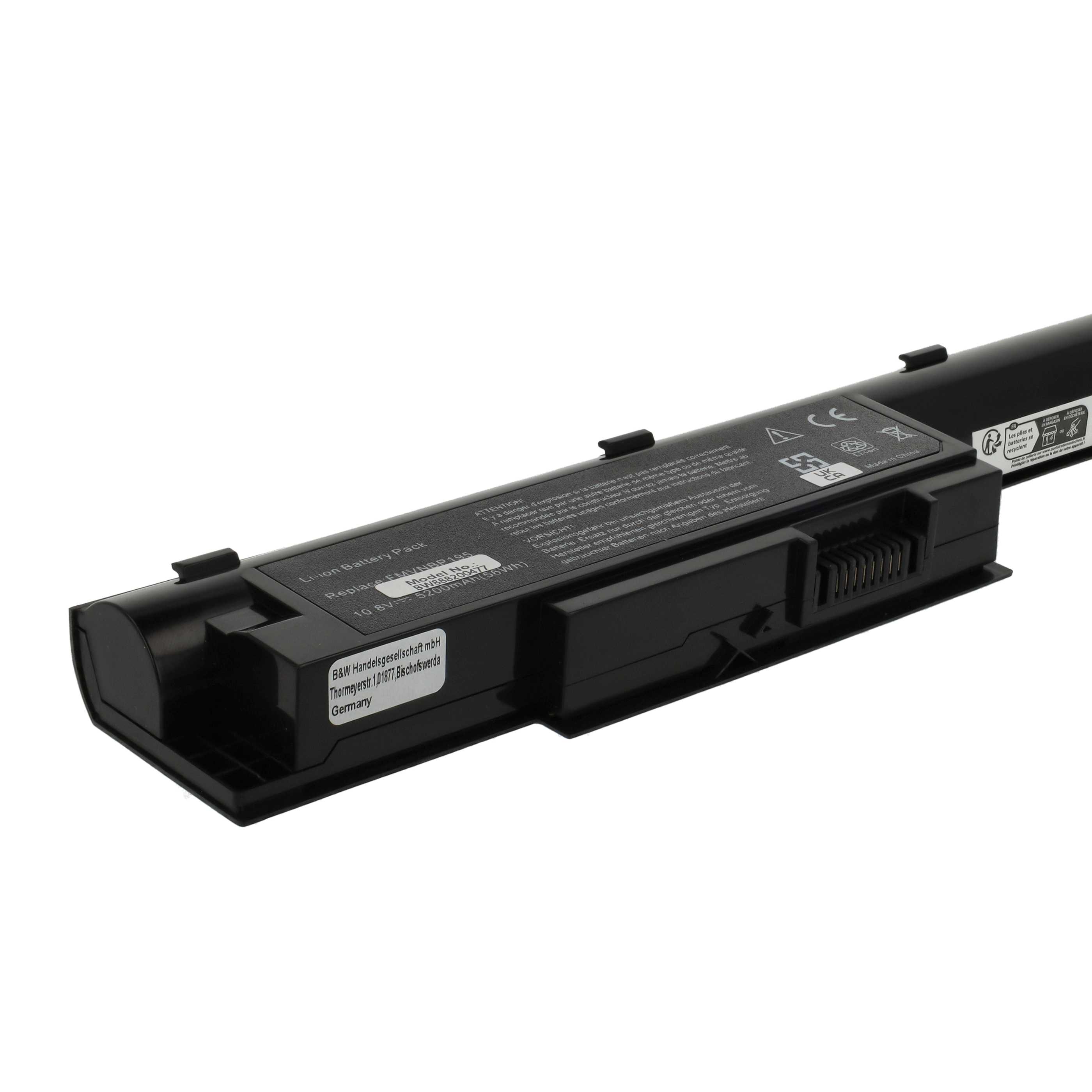 Akumulator do laptopa zamiennik Fujitsu CP516151-01, FPCBP274, FMVNBP195 - 5200 mAh 10,8 V Li-Ion, czarny