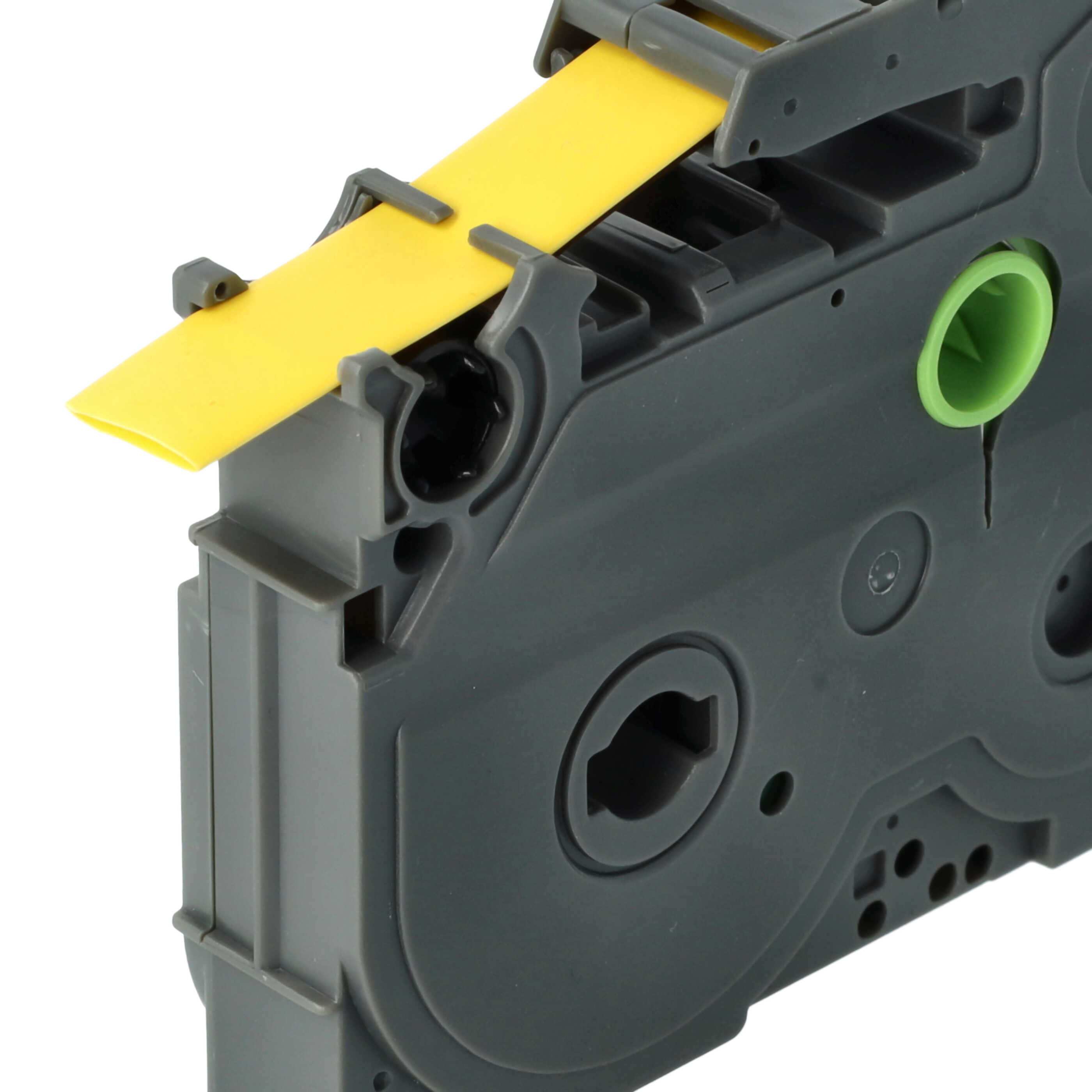 Label Tape as Replacement for Brother HS631, AHS-631 - 11.7 mm Black to Yellow, Heat Shrink Tape, 7 mm
