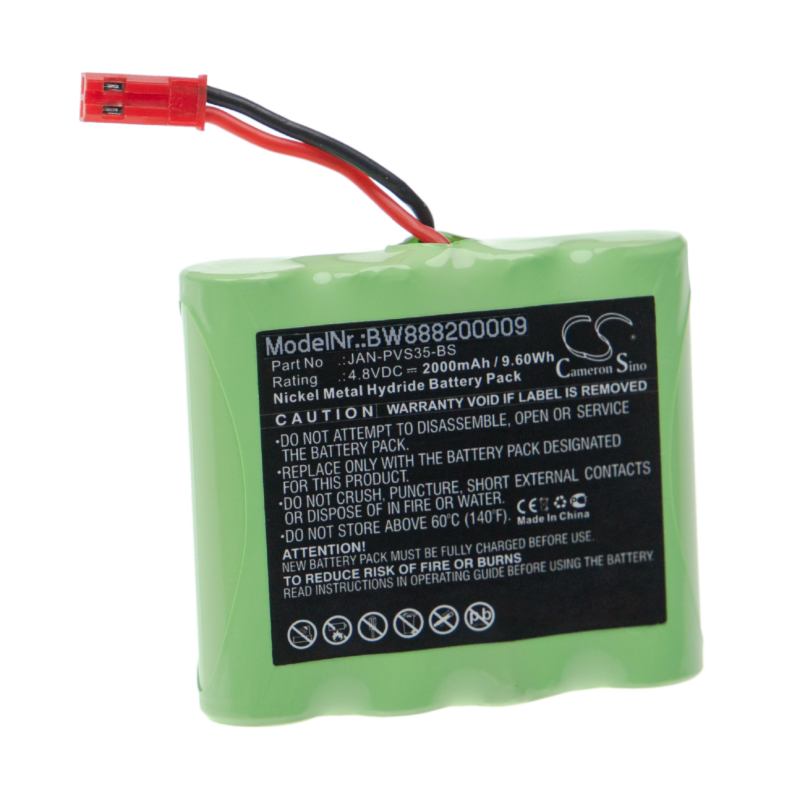Pool Remote Control Battery Replacement for Jandy JAN-PVS35-BS - 2000mAh 4.8V NiMH