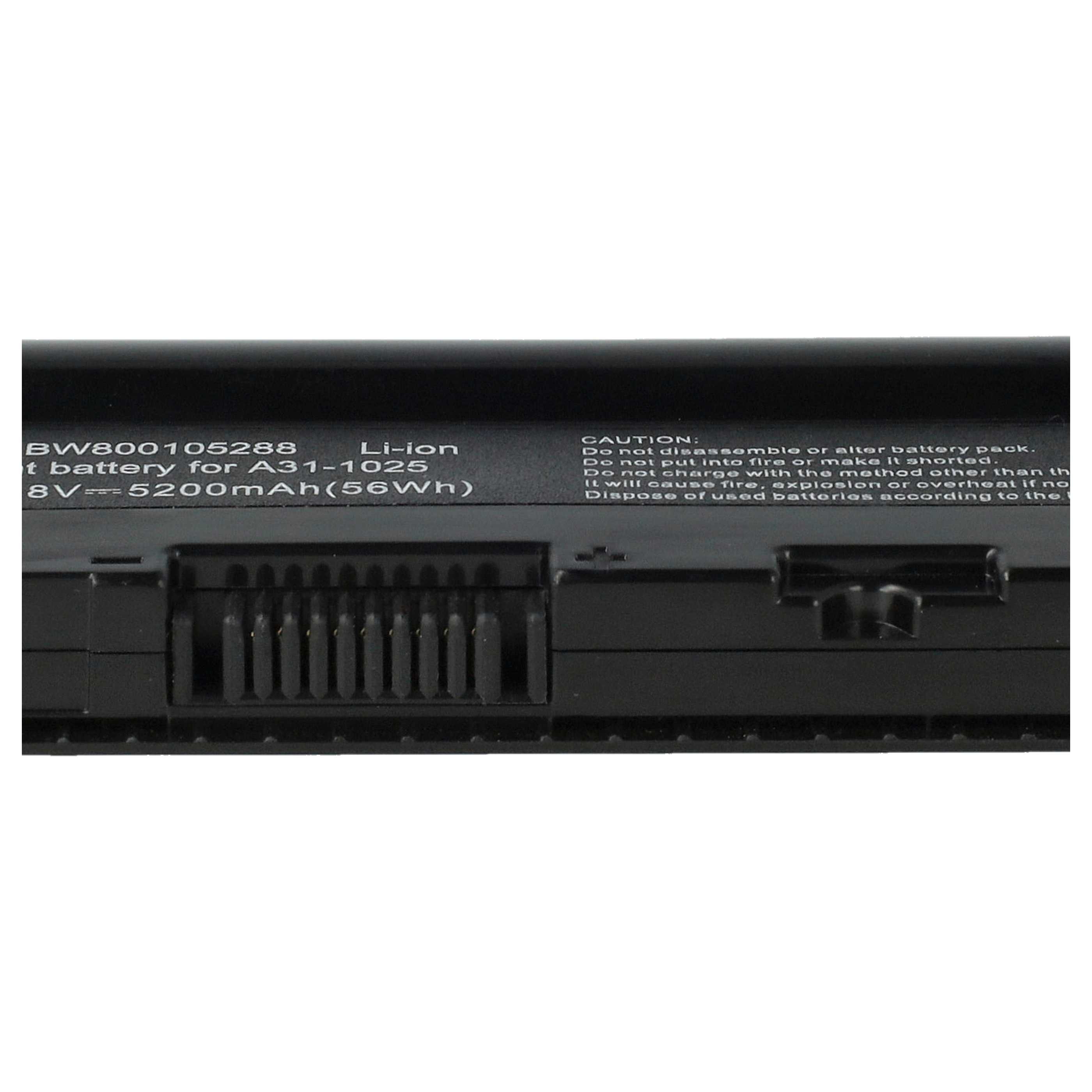 Akumulator do laptopa zamiennik Asus A31-1025, A32-1025 - 5200 mAh 10,8 V Li-Ion, czarny