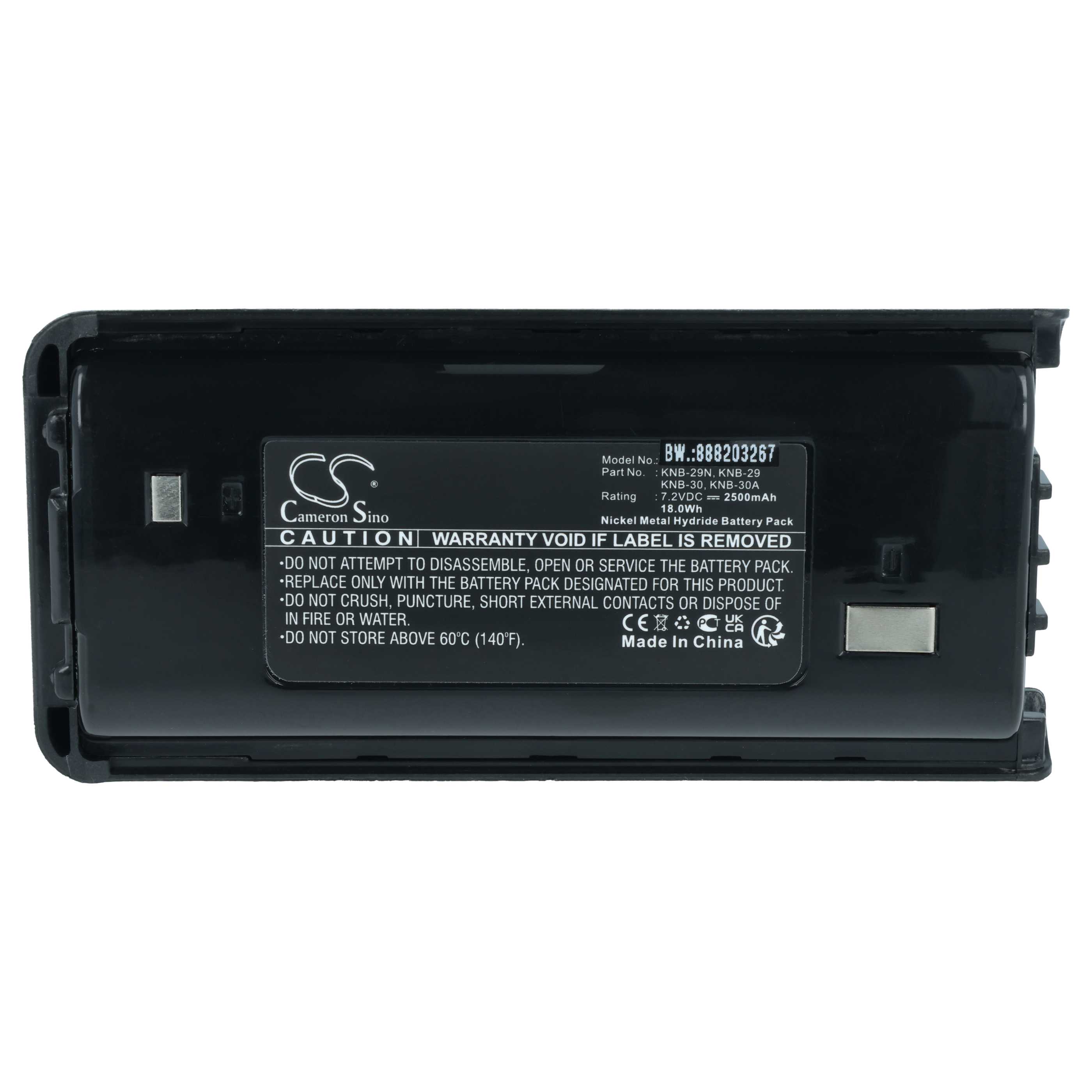 Akumulator do radiotelefonu zamiennik Kenwood KNB-29N, KNB-29, KNB-30A, KNB-30, KNB-53 - 2500 mAh 7,2 V NiMH