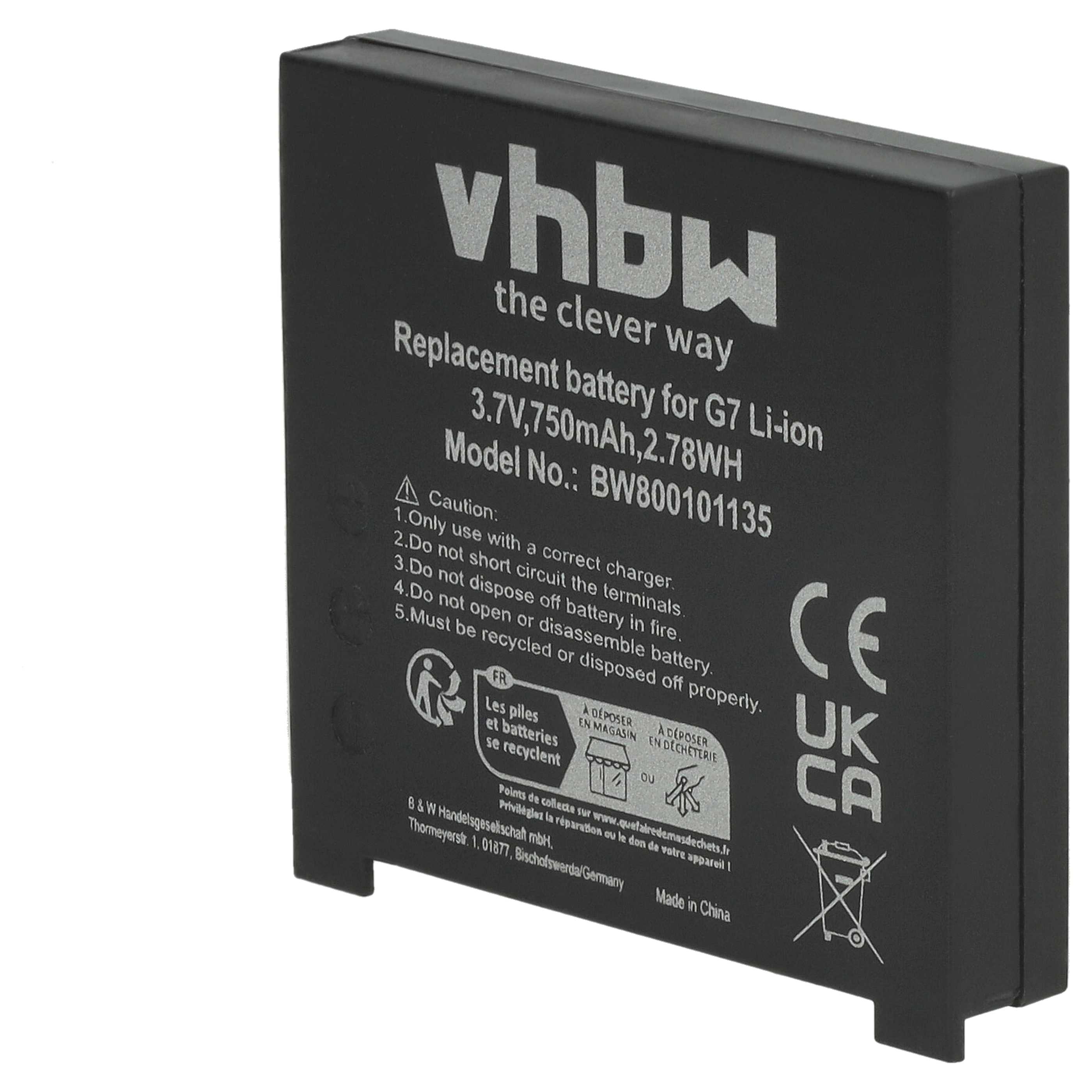 Batería reemplaza Logitech 190310-1000, 831409, 190310-1001 para ratón inalámbrico (750 mAh, 3,7 V, Li-Ion)
