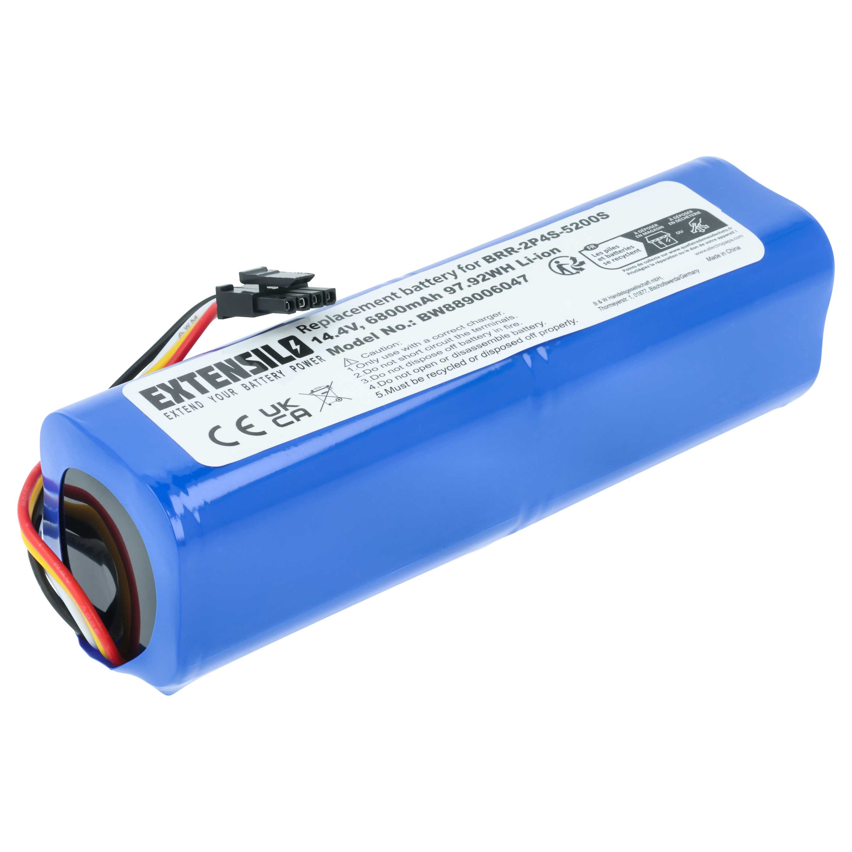Batterie remplace Xiaomi BRR-2P4S-5200S, P2008-4S2P-MMBK pour aspirateur Dreame - 6,8Ah 14,4V Li-ion