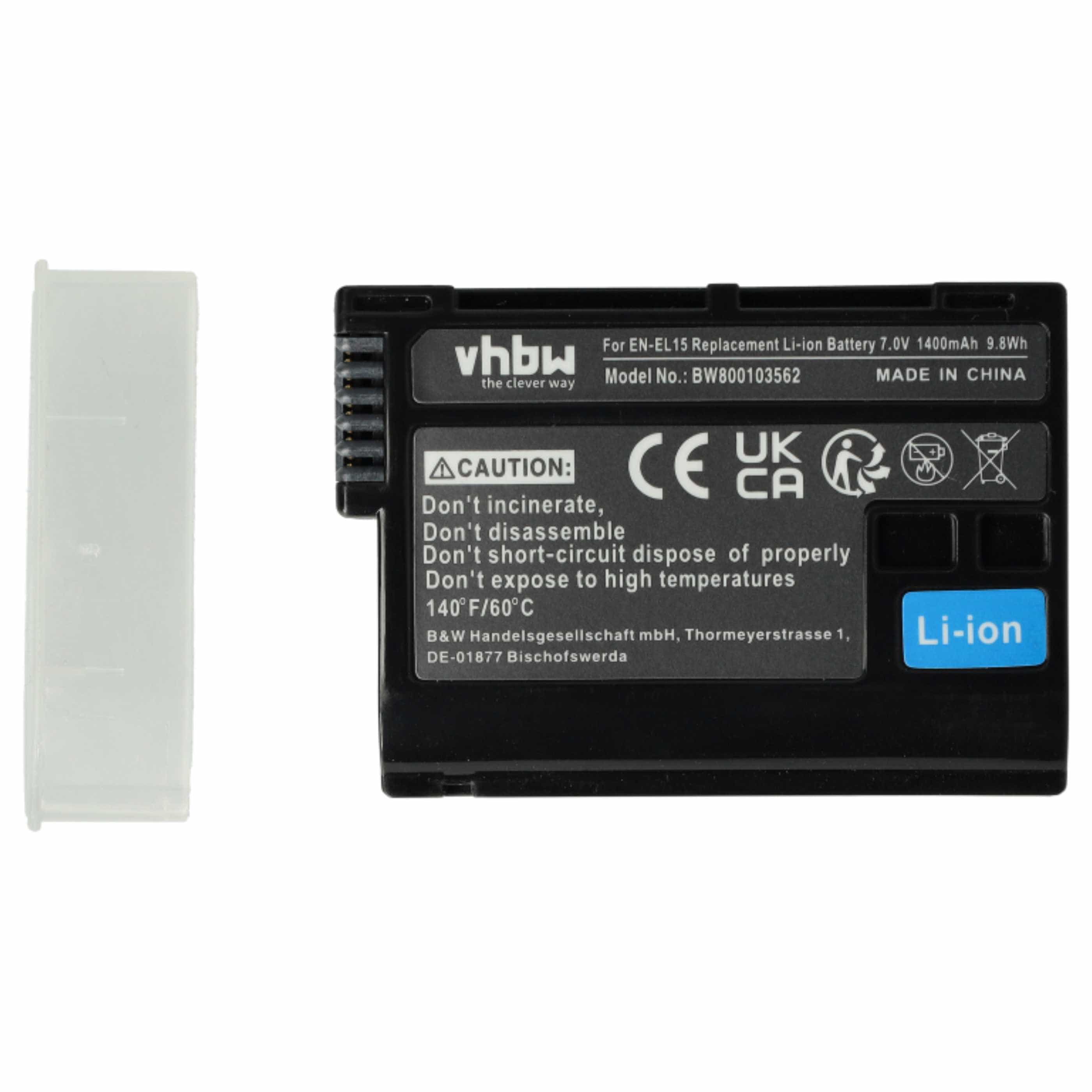 2x Battery replaces Nikon EN-EL15, EN-EL15b, EN-EL15A, EN-EL15c - 1400mAh, 7V, Li-Ion with Info Chip