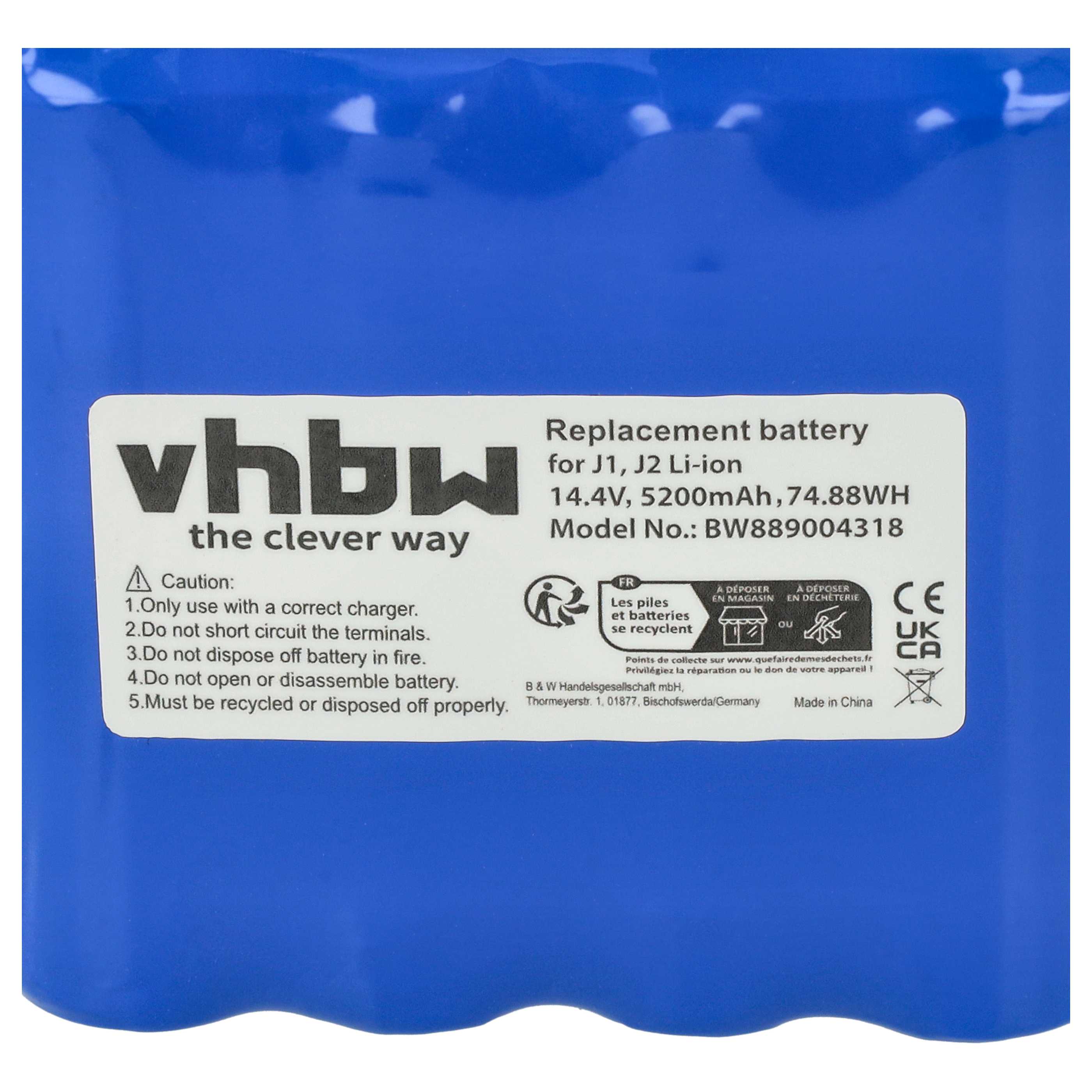 Battery replaces Narwal C392-B-4S2P, XNY4S2PB, C392-C1-4S2P, C392-C2-4S2P for Narwal 5200mAh, 14.4V, Li-Ion