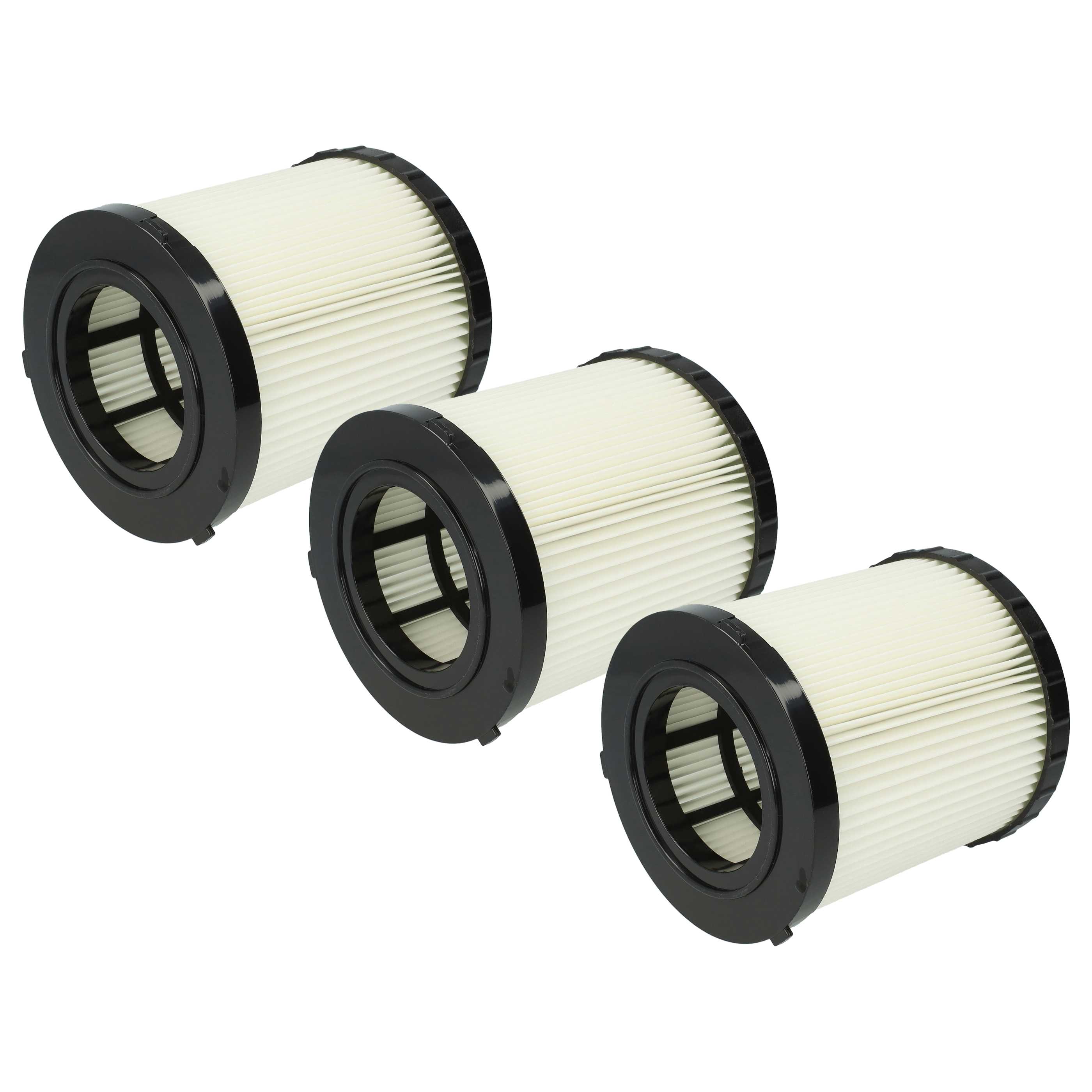 3x Filterround filter replaces Dewalt DCV5801H, DCV5801H-XJ for Dewalt Vacuum Cleaner, black / white