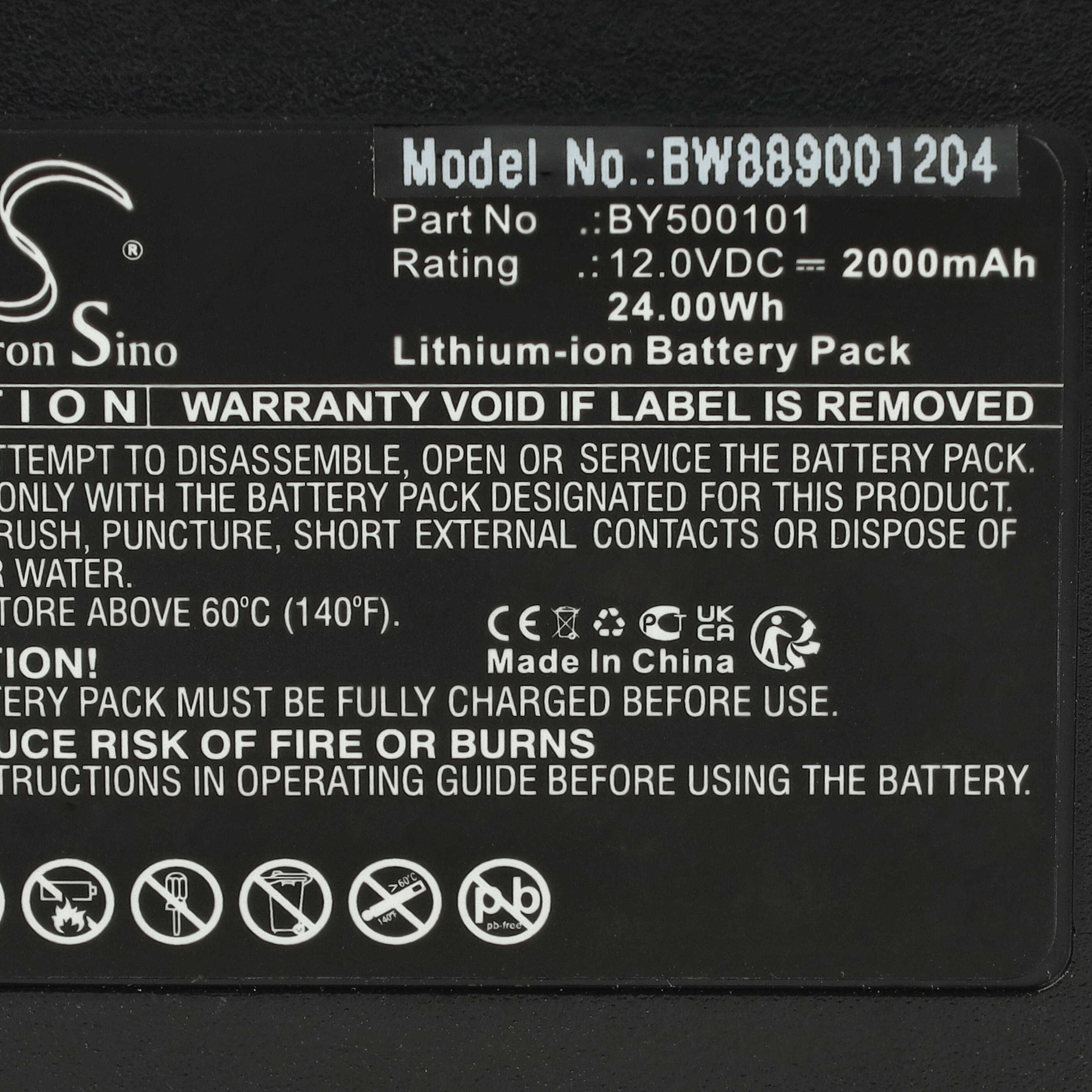 Battery replaces Skil BY500101 Electric Power Tool - 2000 mAh, 12 V, Li-Ion