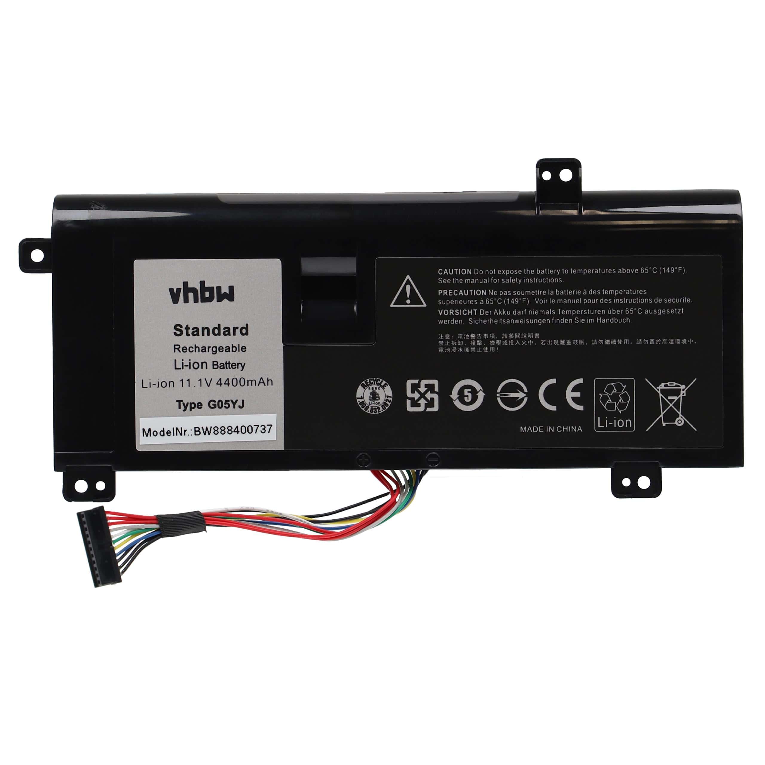 Akumulator do laptopa zamiennik Dell 0G05YJ, 08X70T, G05YJ, 8X70T, Y3PN0, GO5YJ - 4400 mAh 11,1 V Li-Ion