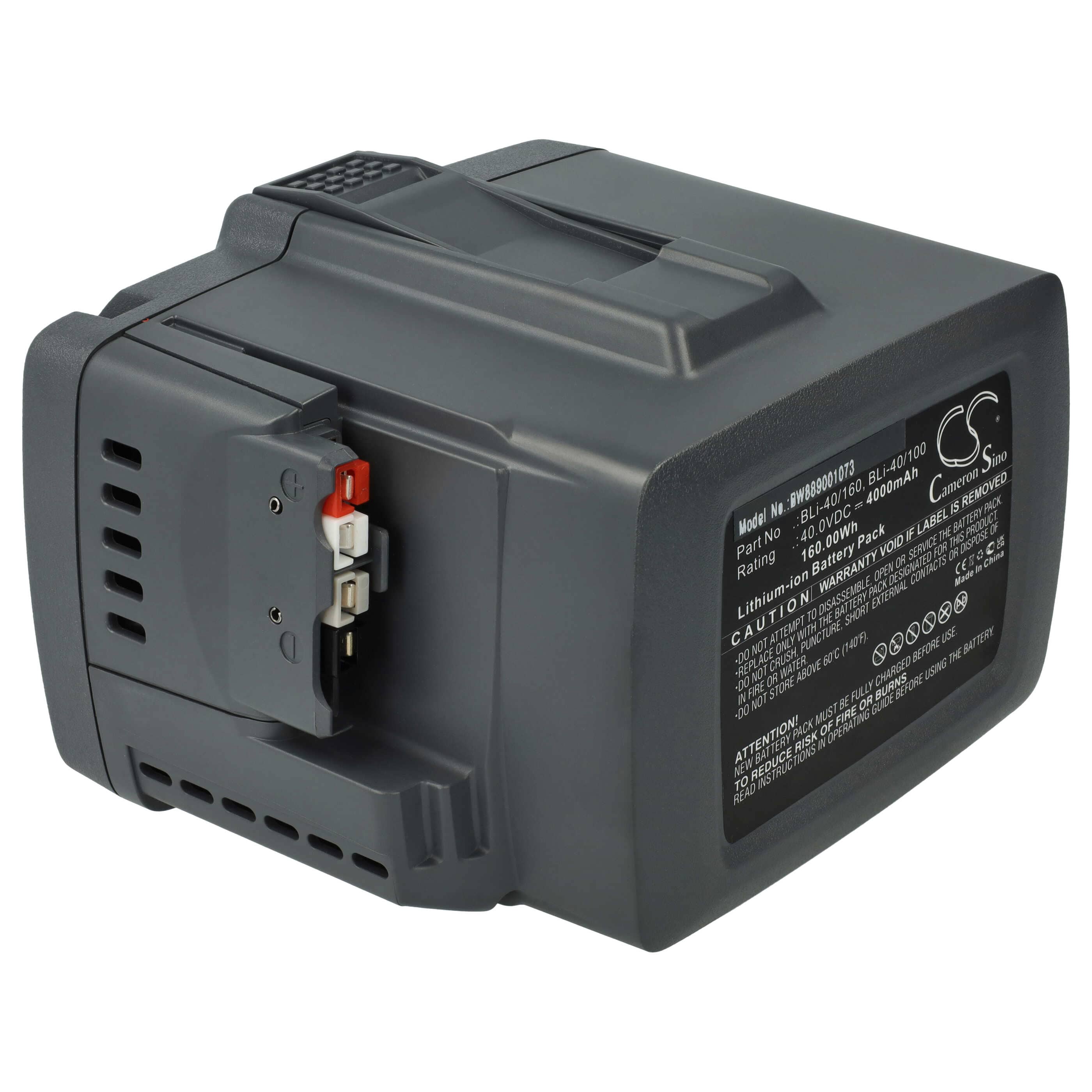 Battery replaces Gardena BLi-40/100, BLi-40/160 - 4000 mAh 40 V Li-Ion, dark grey