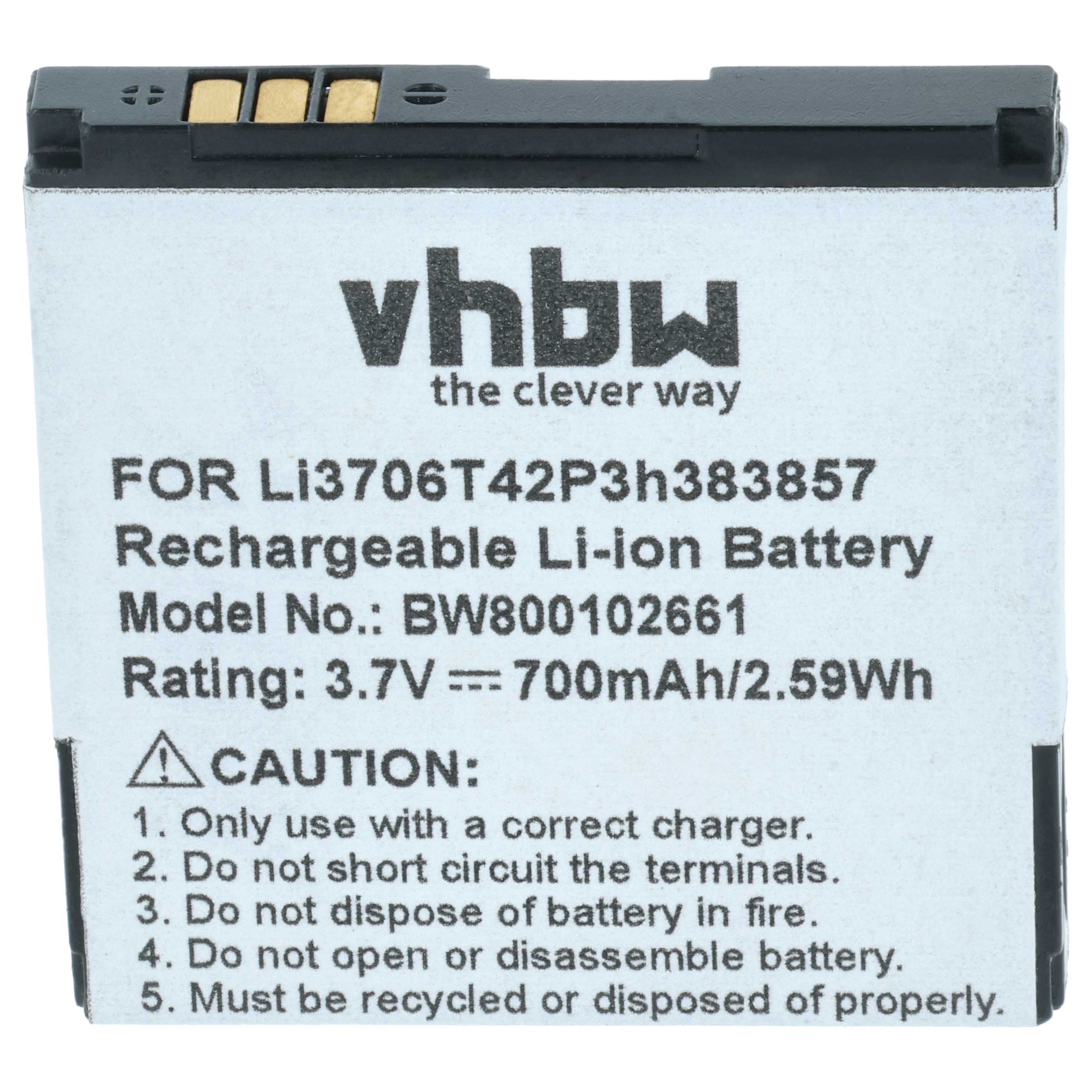 Akumulator do telefonu smartfona zamiennik ZTE Li3706T42P3h383857 - 700 mAh 3,7 V Li-Ion