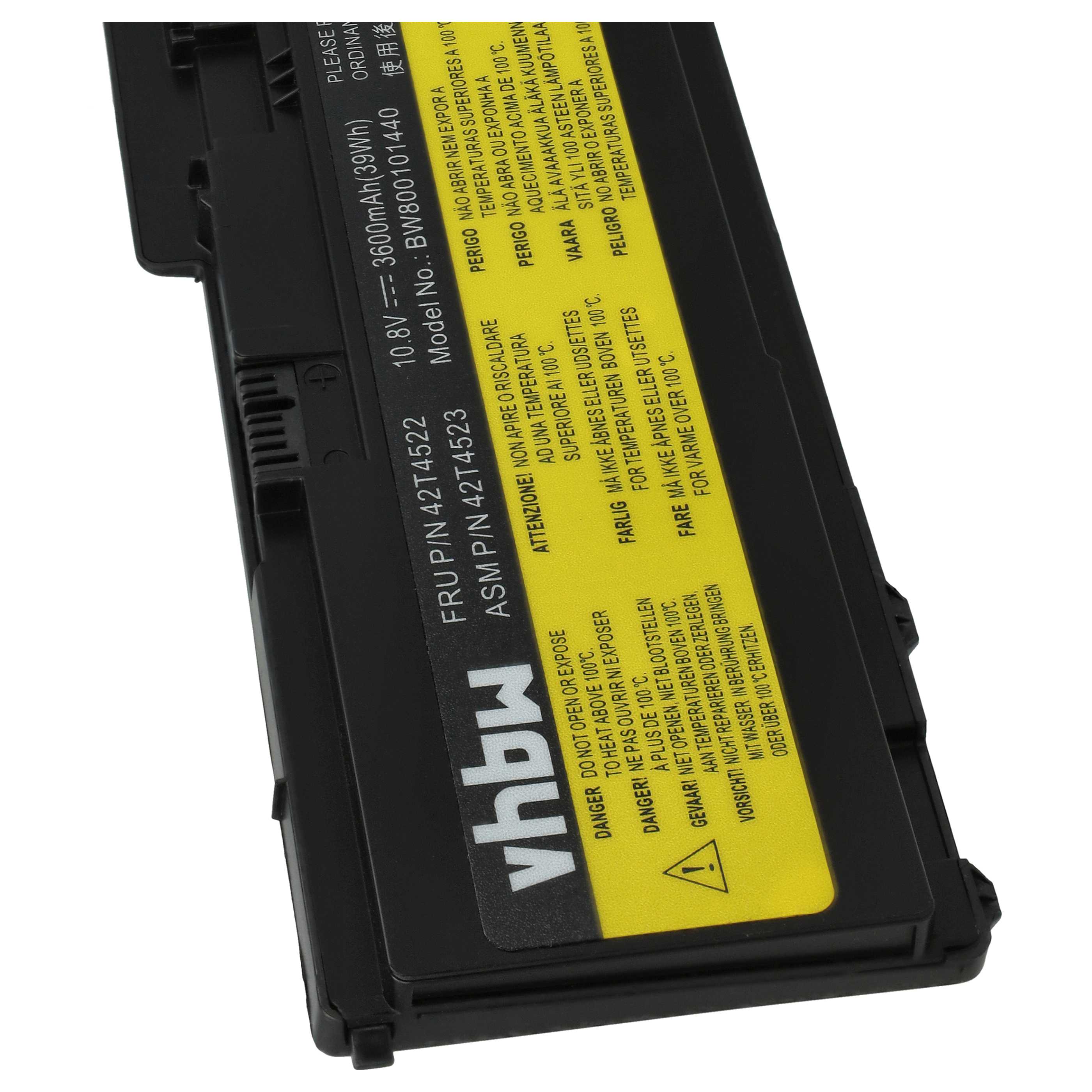 Akumulator do laptopa zamiennik IBM Lenovo 43R1965, 43R1967, ASM 42T4519 - 3600 mAh 10,8 V Li-Ion, czarny