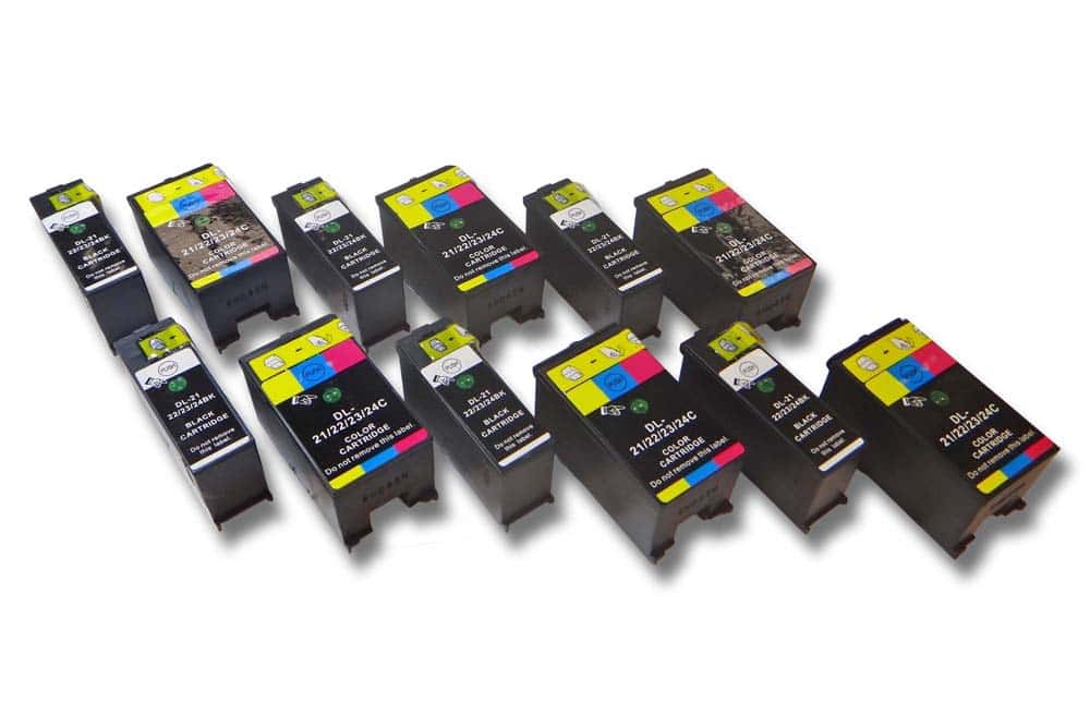 Set de 12x cartuchos de tinta reemplaza Dell 21 para impresora - B/C/M/Y