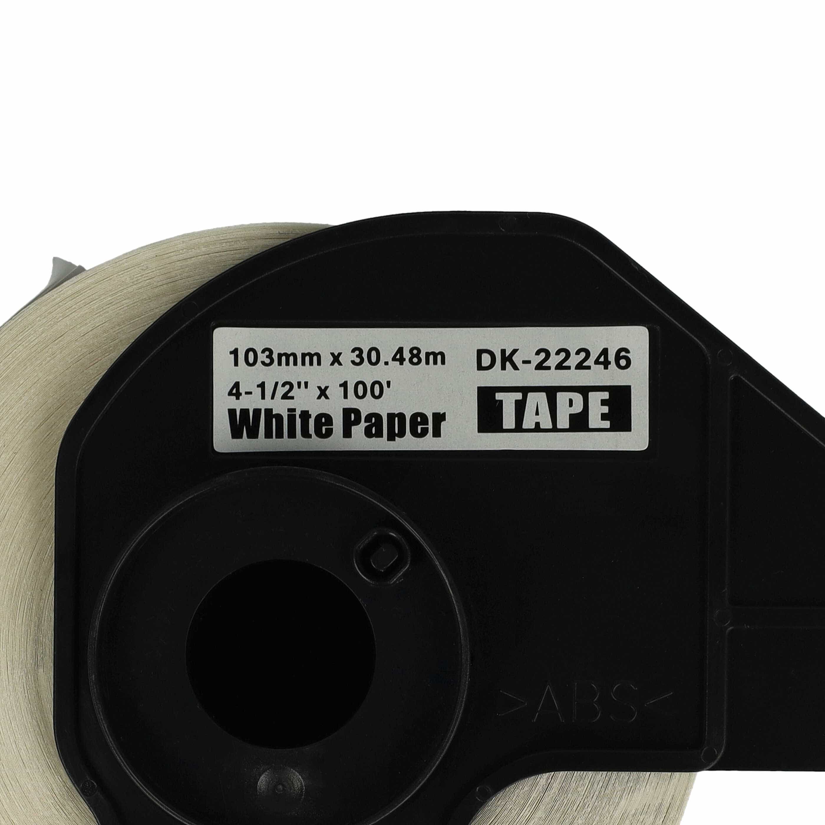 Etiketten als Ersatz für Brother DK-22246 Etikettendrucker - Selbstklebend 103mm x 30,48m + Halter