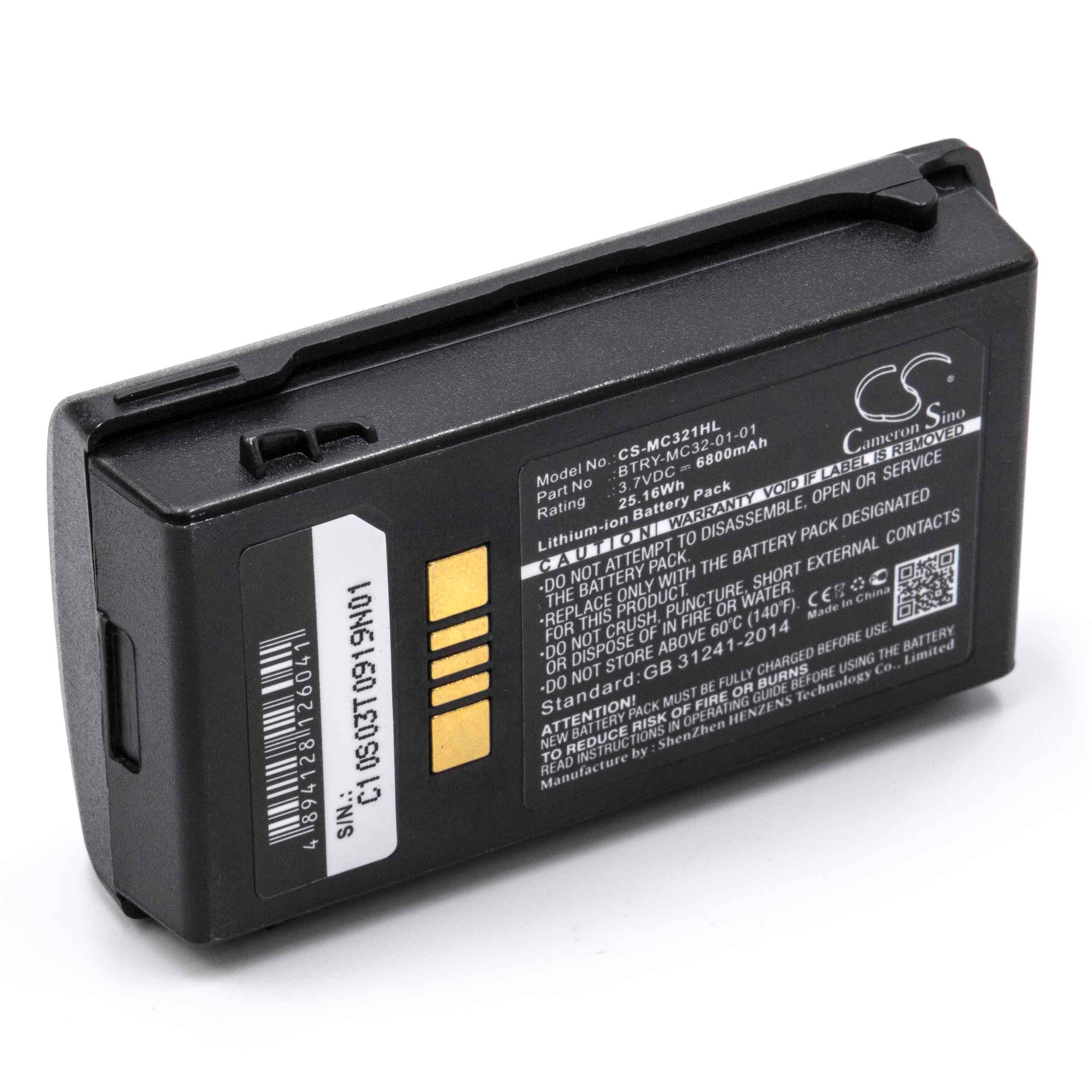 Batteria per lettore di codici a barre, POS sostituisce Motorola BTRY-MC32-01-01 - 6800mAh, 3,7V Li-Ion