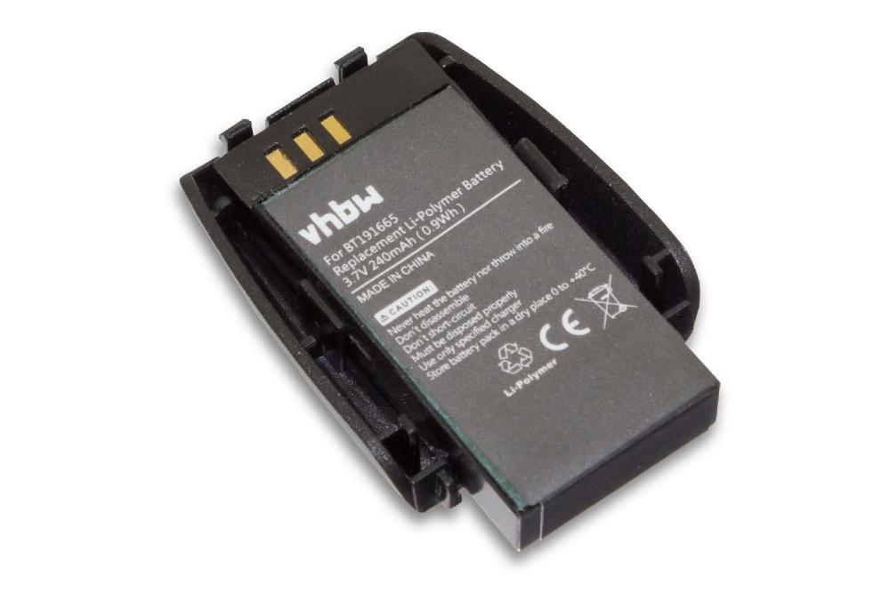Batterie remplace Plantronics BT191665, BT291665 pour casque audio - 240mAh 3,7V Li-polymère