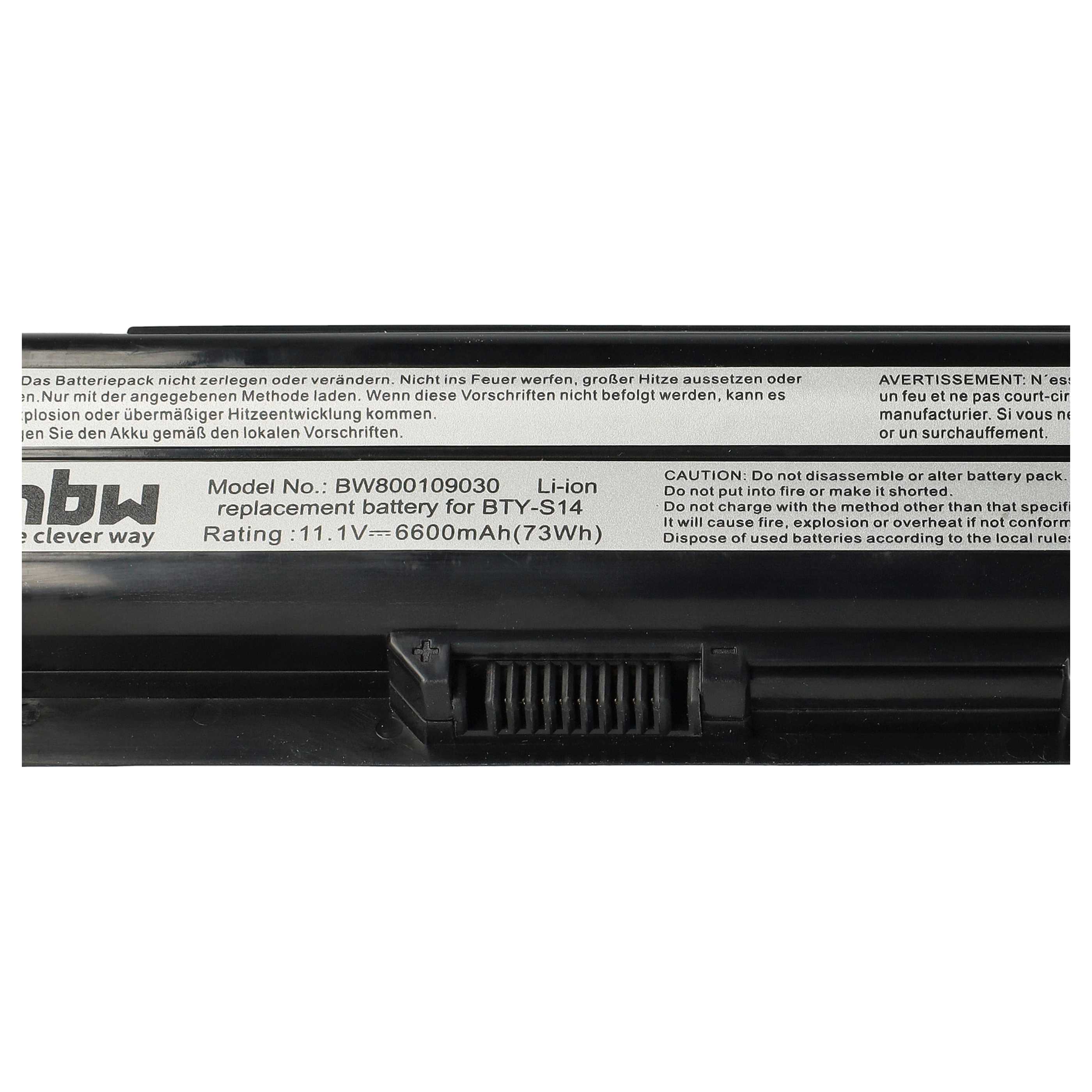 Akumulator do laptopa zamiennik Medion BTY-S14, 40029150, 40029231, 40029683 - 6600 mAh 11,1 V Li-Ion, czarny