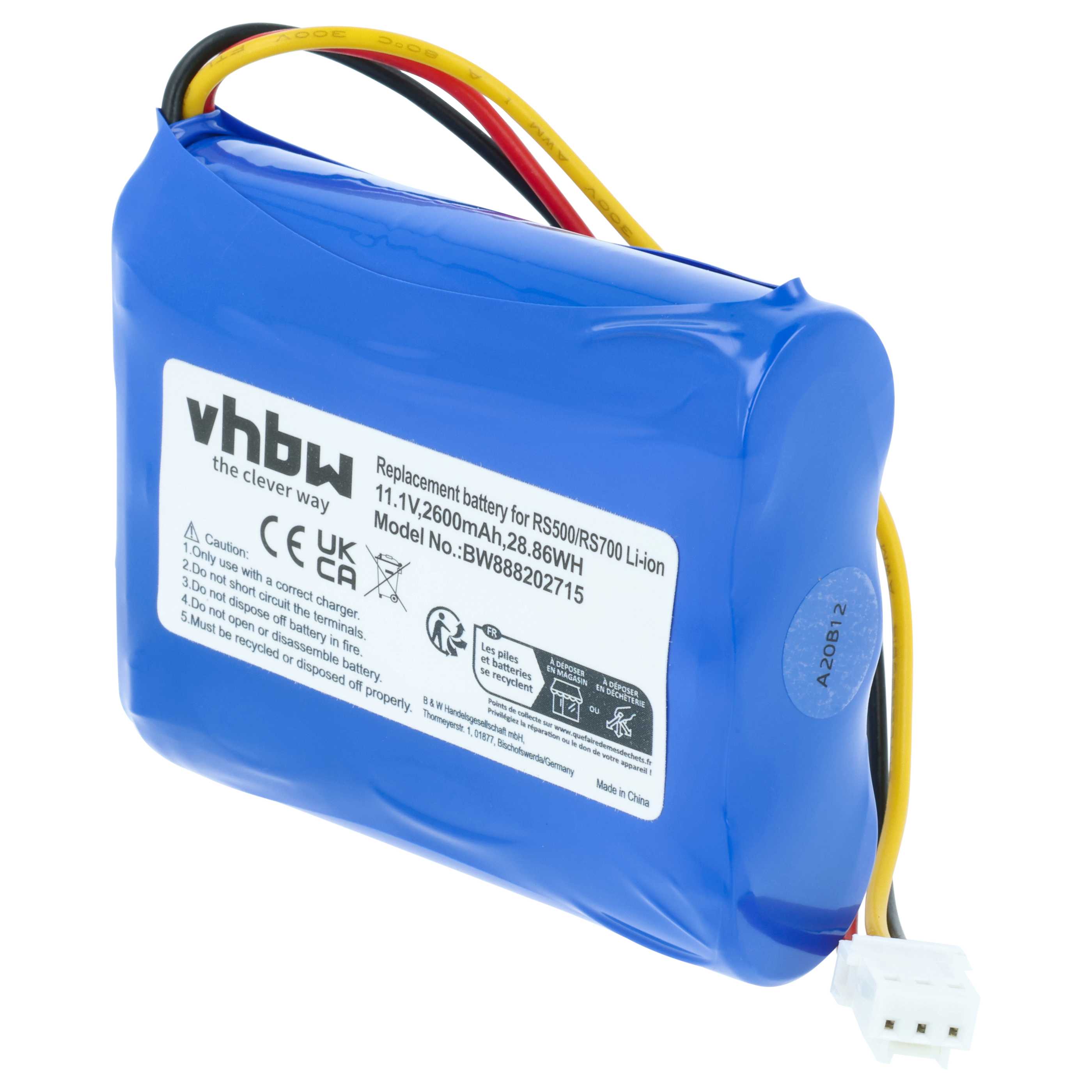 Battery replaces Moneual 12J001609 for Moneual 2600mAh, 11.1V, Li-Ion