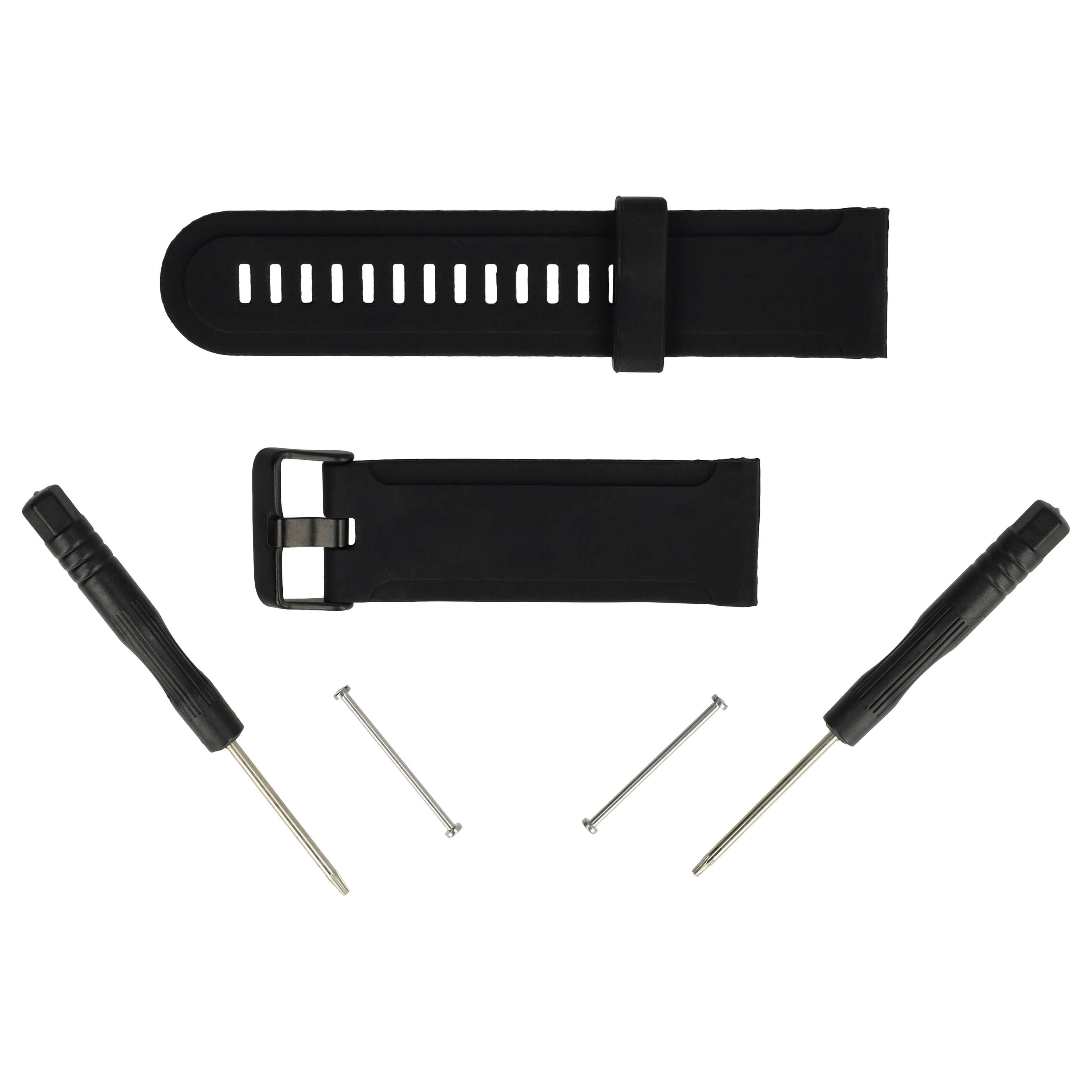wristband L for Suunto Smartwatch - 12.5cm + 8.5 cm long, silicone, black