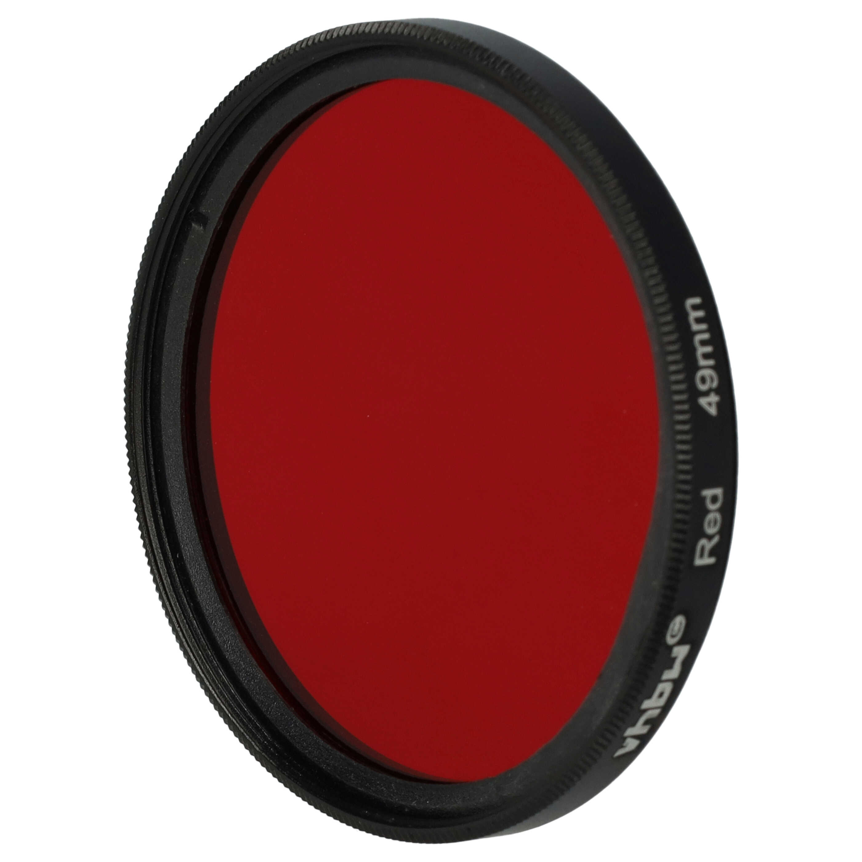 Coloured Filter, Red suitable for Camera Lenses with 49 mm Filter Thread - Red Filter