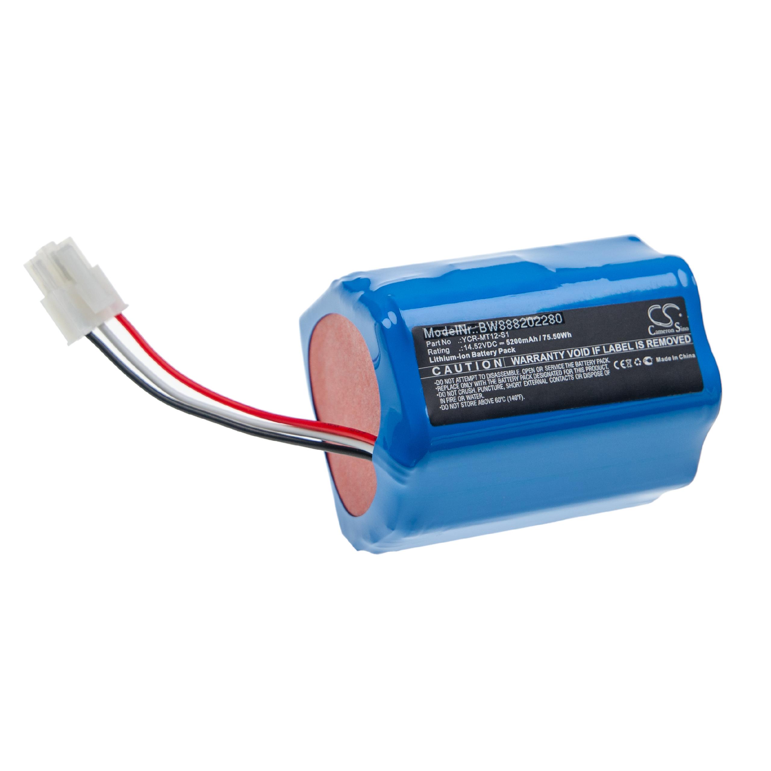Battery Replacement for iClebo YCR-MT12-S1, YCR-M07-20W for - 5200mAh, 14.52V, Li-Ion
