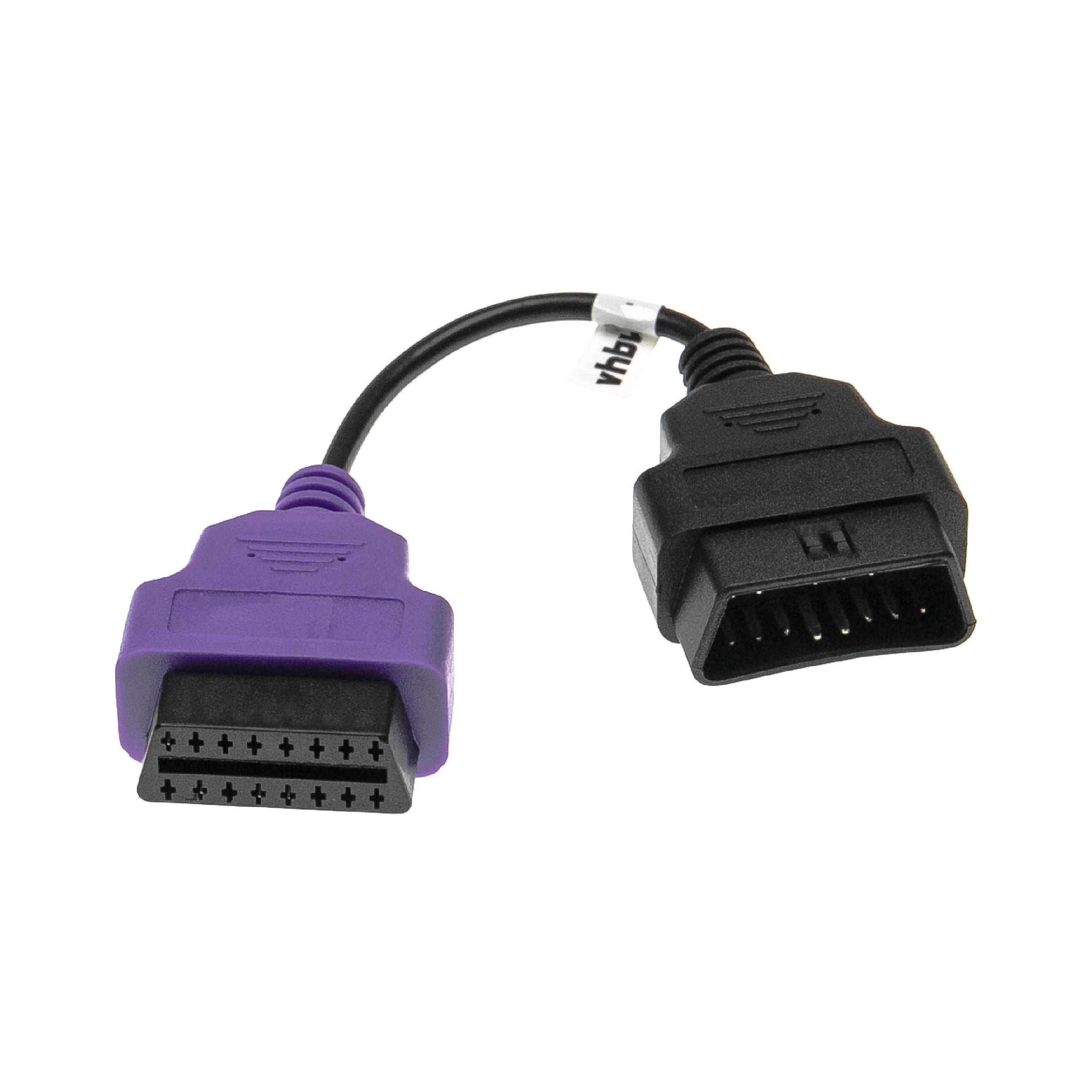 vhbw OBD2 Adapter 16Pin-OBD1 auf OBD2 für Alfa Romeo, Fiat, Lancia Giulietta