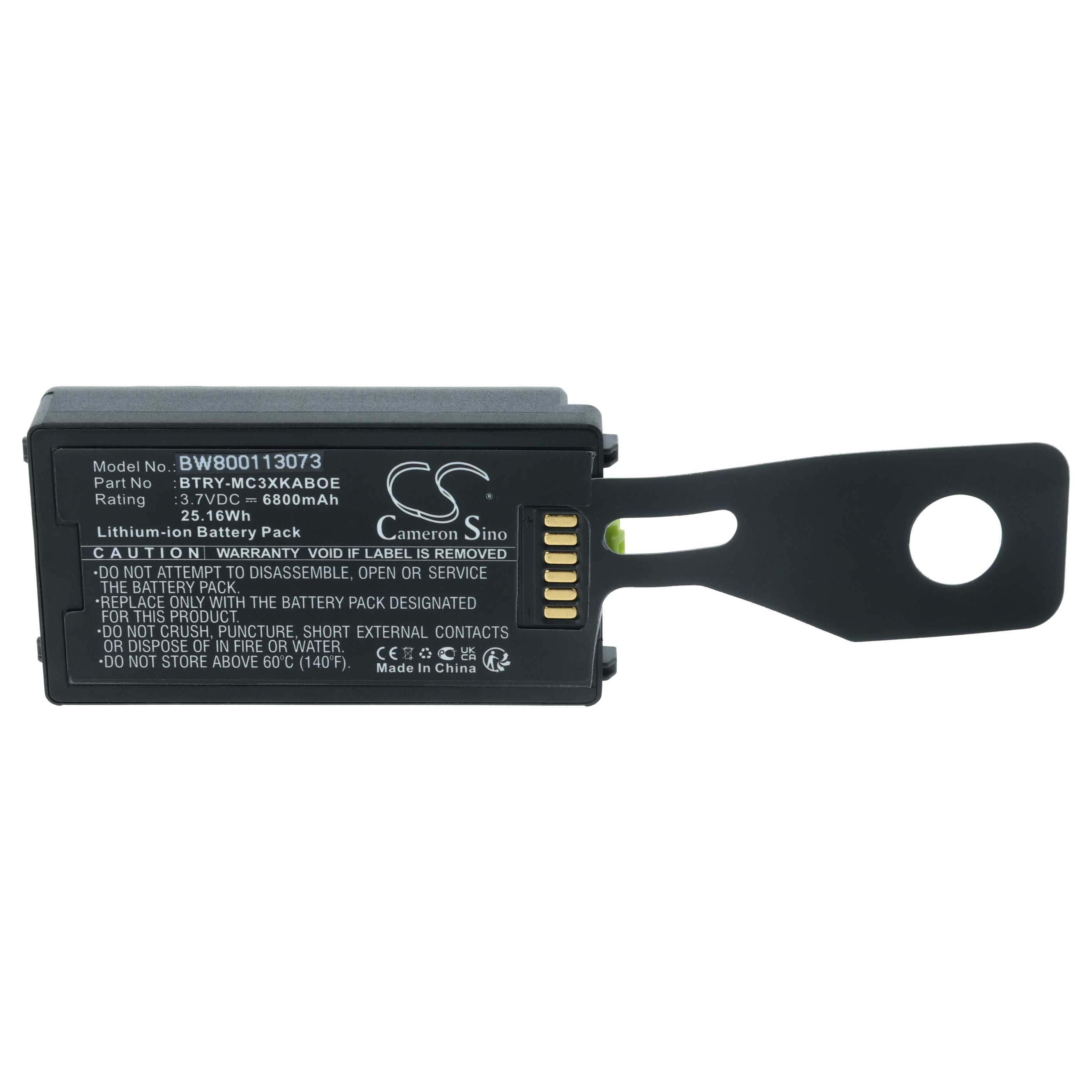 Batería reemplaza Symbol BTRY-MC31KAB02-50 para escáner código de barras (6800 mAh, 3,7 V, Li-Ion)