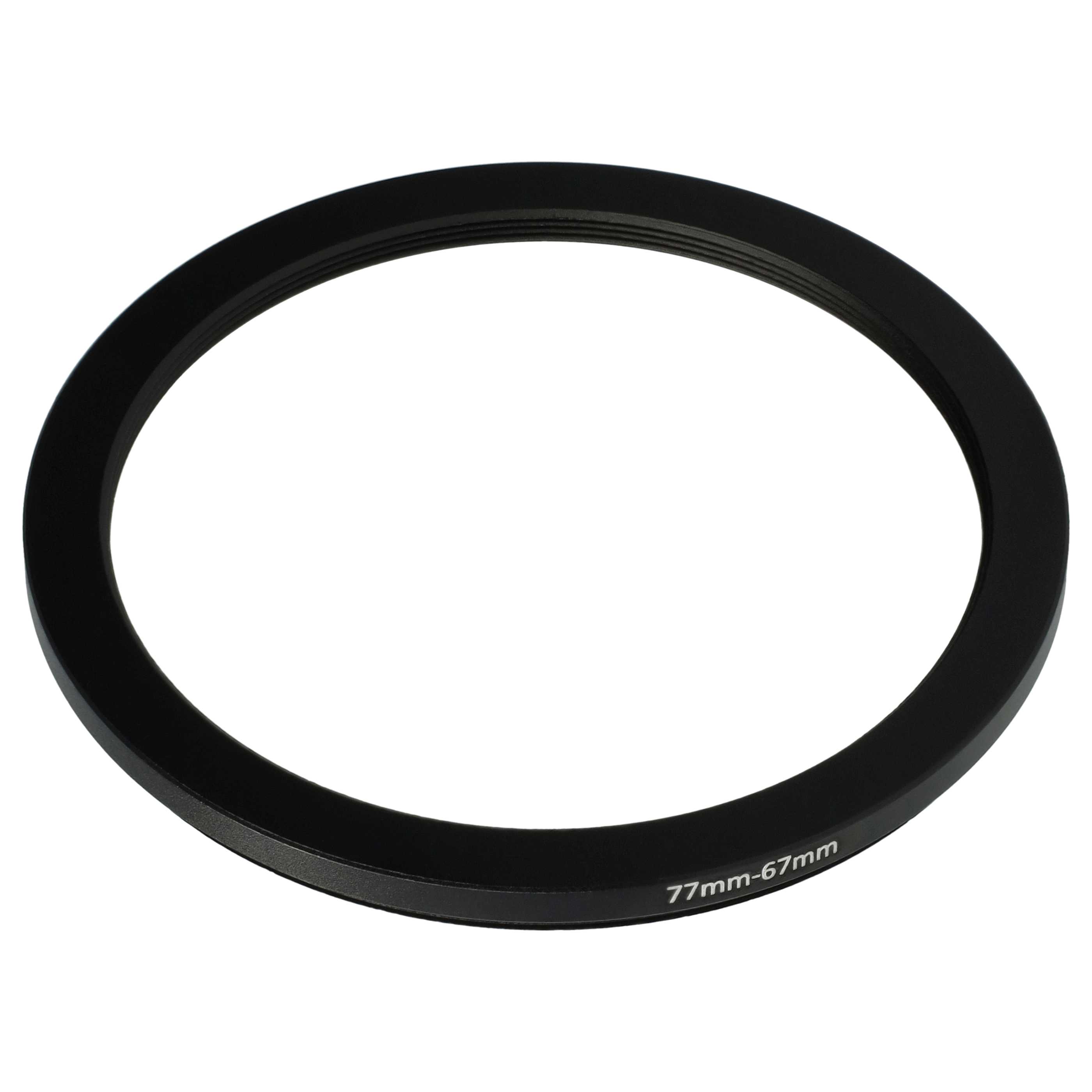 Step-Down-Ring Adapter von 77 mm auf 67 mm passend für Kamera Objektiv - Filteradapter, Metall, schwarz