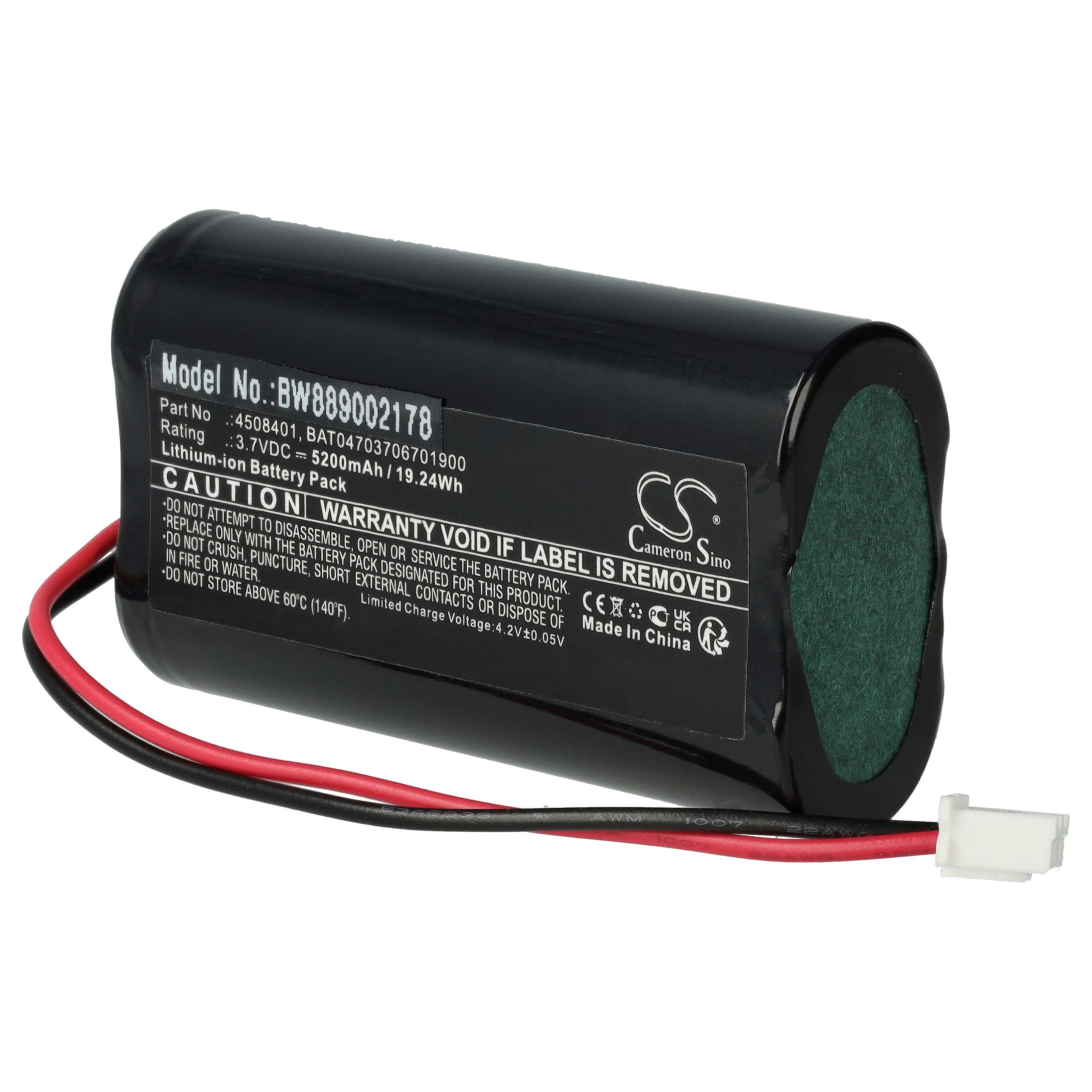 5x Batería reemplaza BAT04703706701900, 4508401 para (5200 mAh, 3,7 V, Li-Ion)