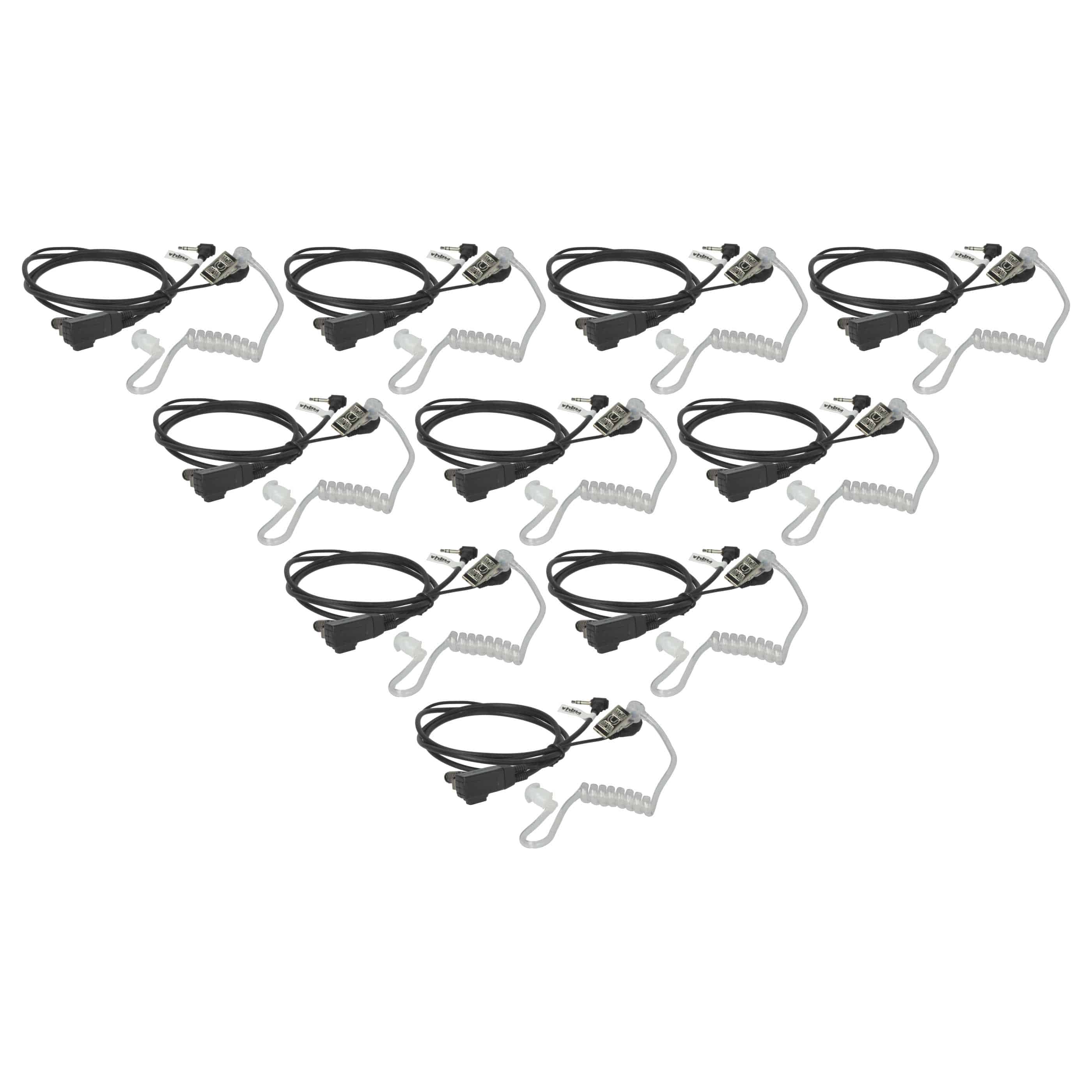 10x Security Headset suitable for Motorola MR350R Radio - "Take Call Button", Clip Mount + Phono Cable