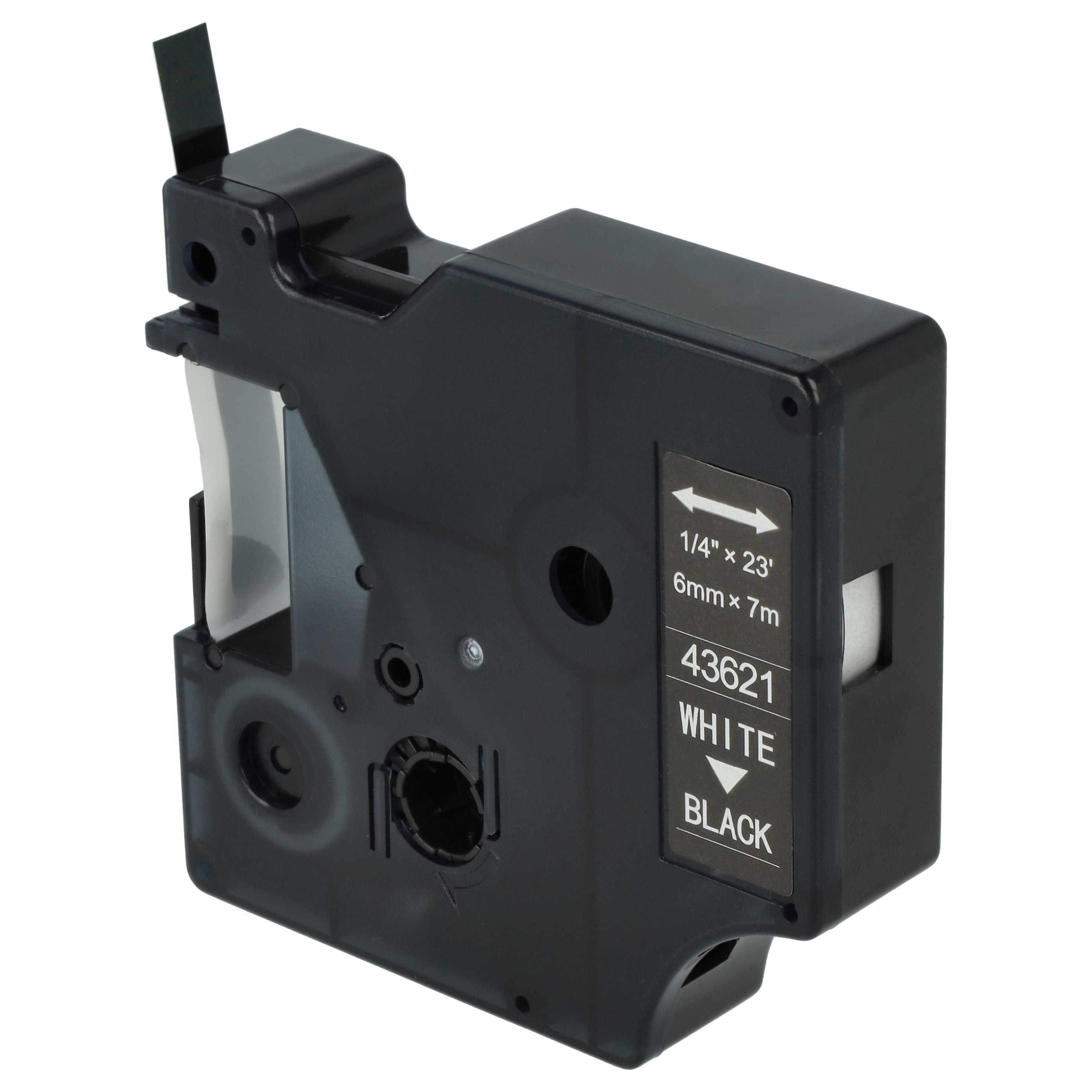 Label Tape replaces Dymo D1, 43621 - 6 mm White to Black