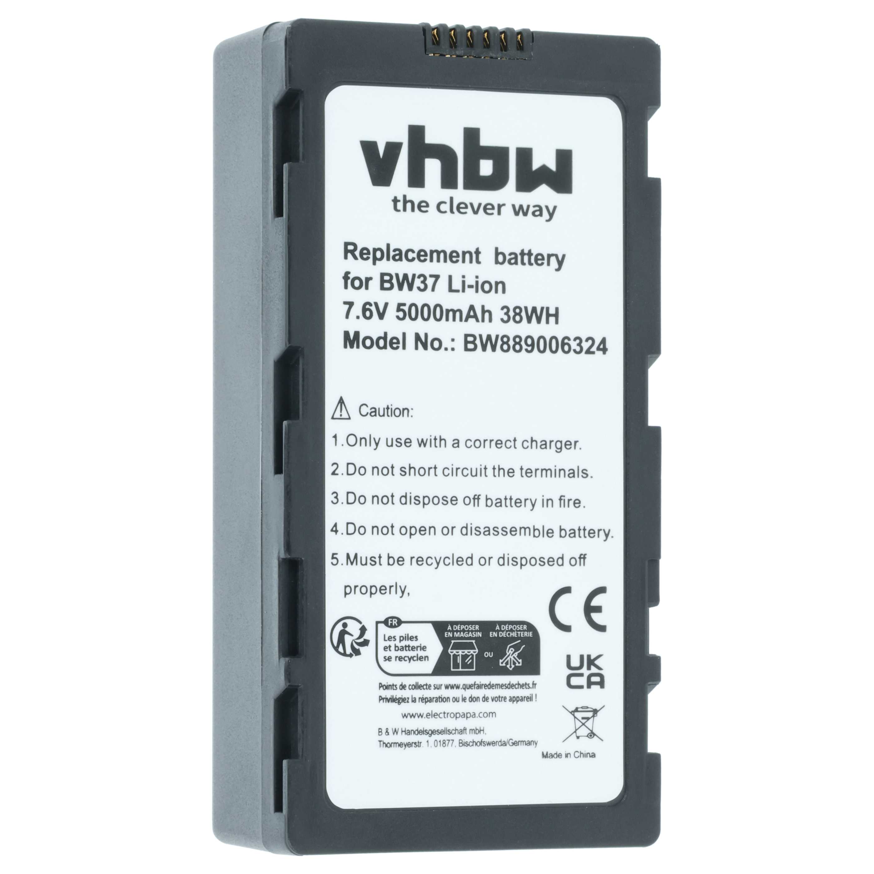 Batterie remplace DJI WB37 pour manette de drone DJI - 5000mAh 7,4V Li-polymère