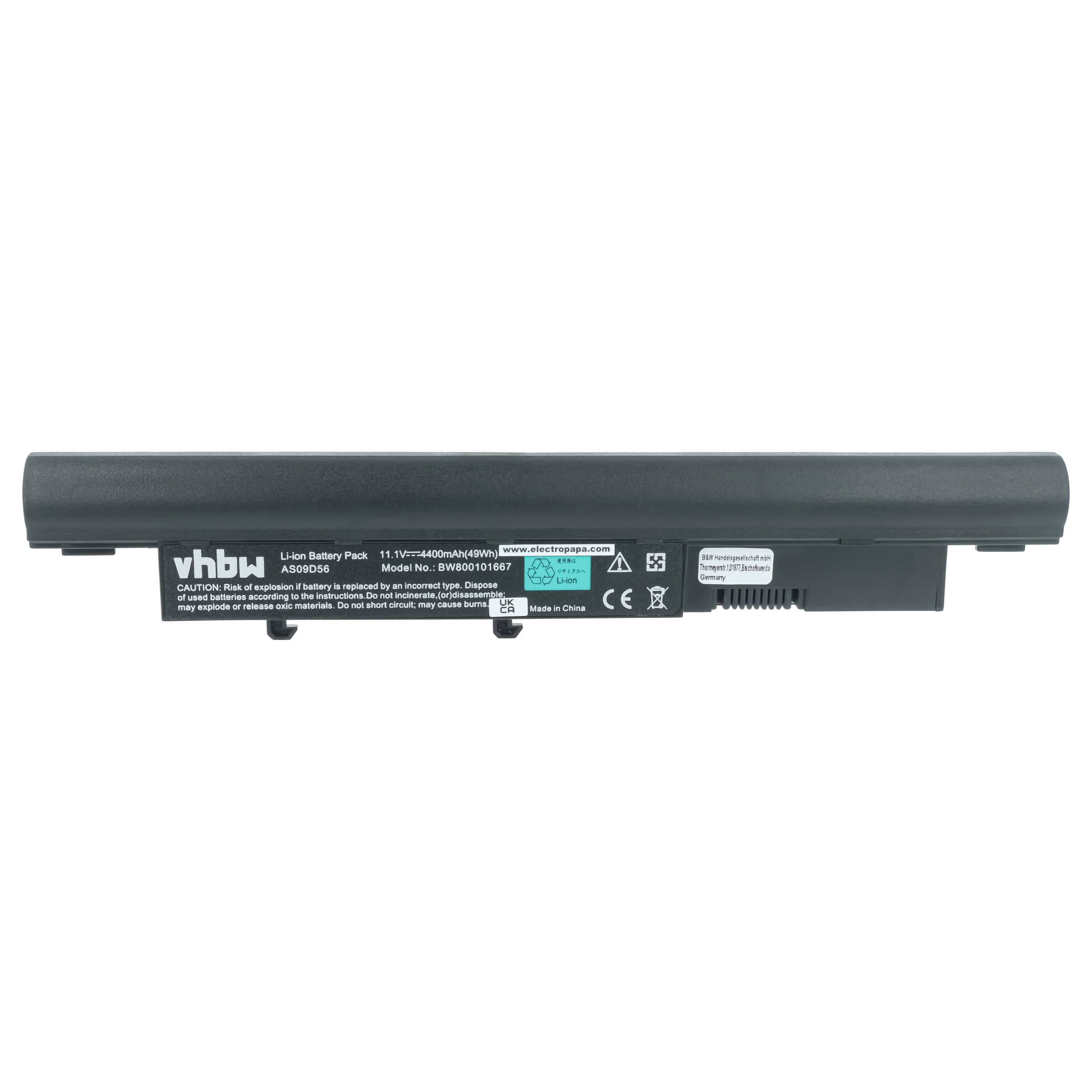 Akumulator do laptopa zamiennik Acer 3UR18650-2-T0408, 934T4070H, AS09D31 - 4400 mAh 11,1 V Li-Ion, czarny